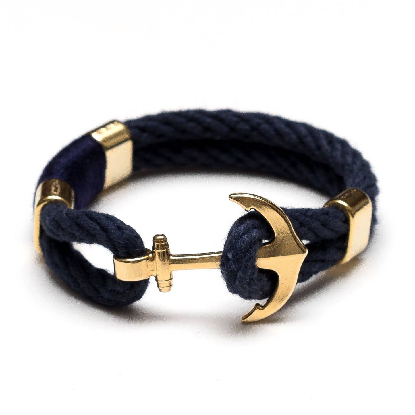 Waverly - Navy/Navy/Gold - Nautical Rope Anchor Bracelet