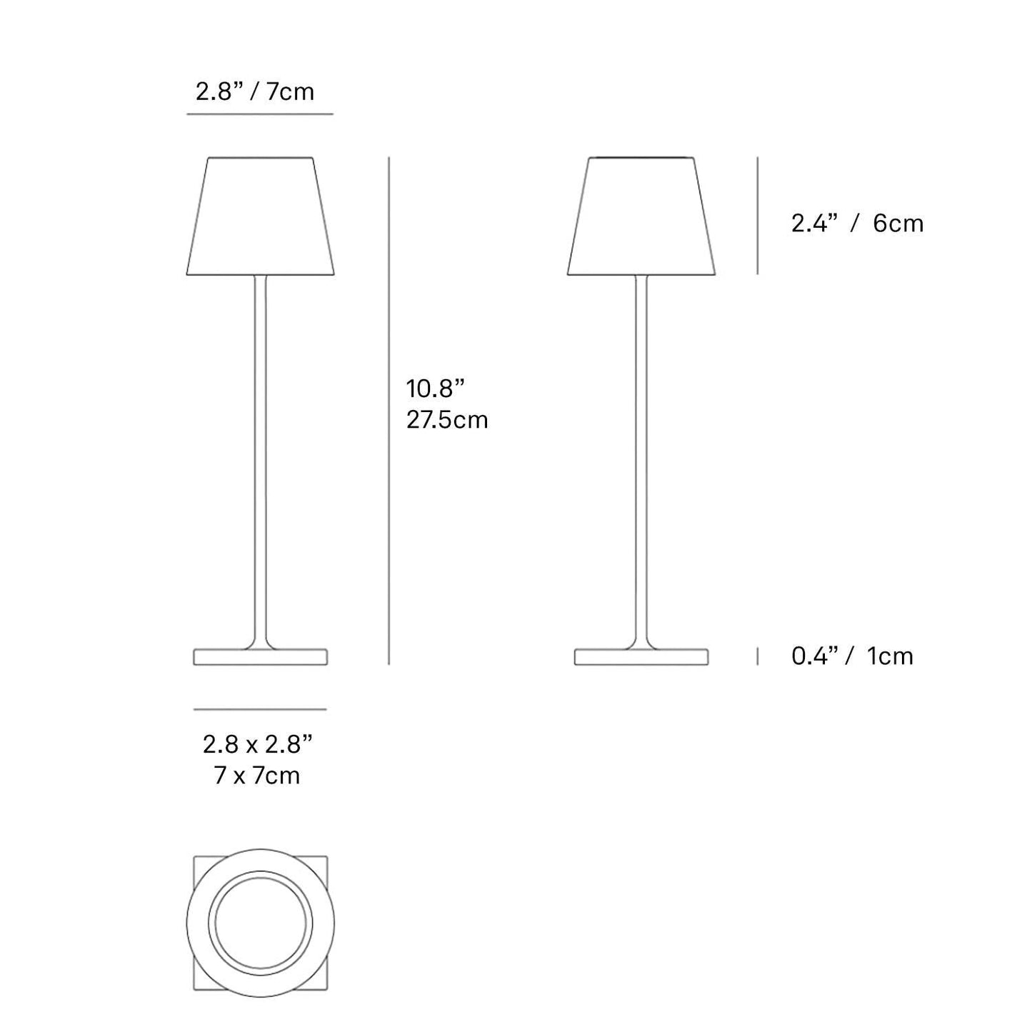 Poldina Pro Micro Cordless Lamp: Glossy Chrome