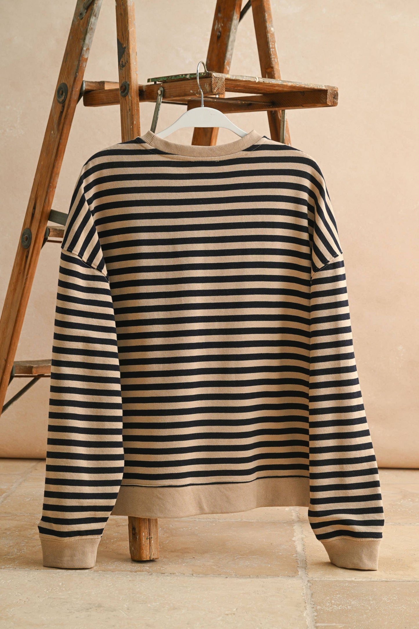 T4247 STRIPED KNITTED LONG SLEEVE PULLOVER