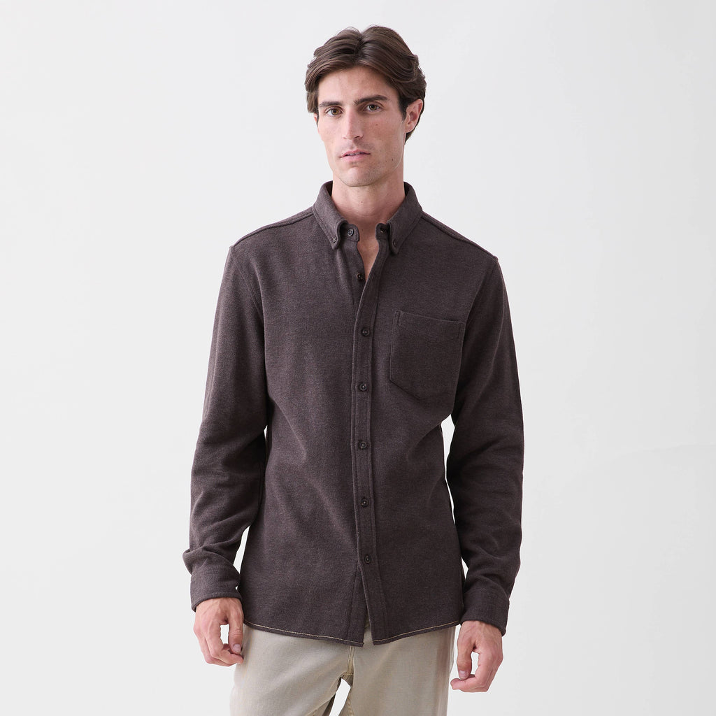 Brian l/s soft rib knit 1 pocket shirt