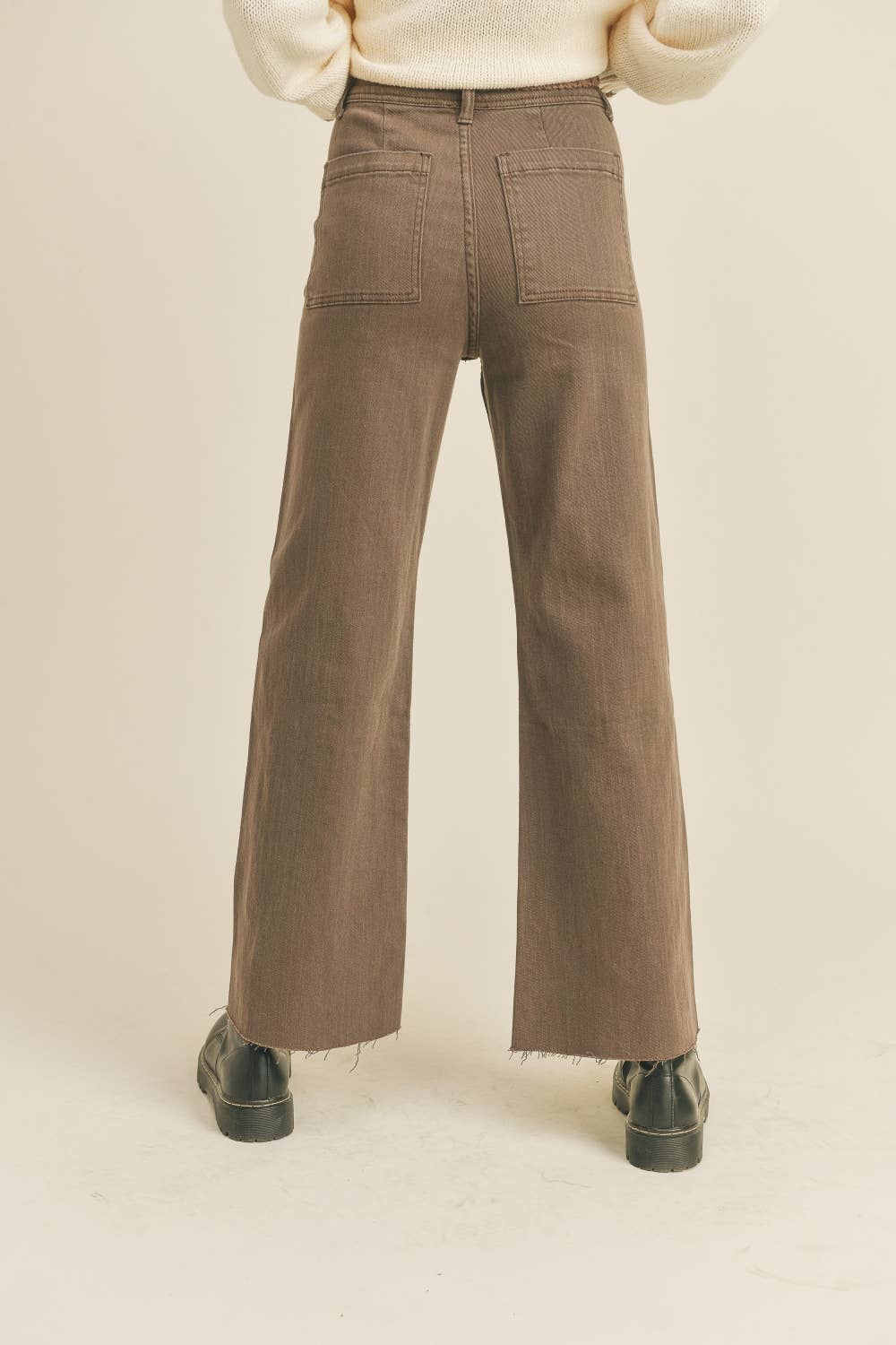 MMP623   STRAIGHT WIDE LEG DENIM PANTS