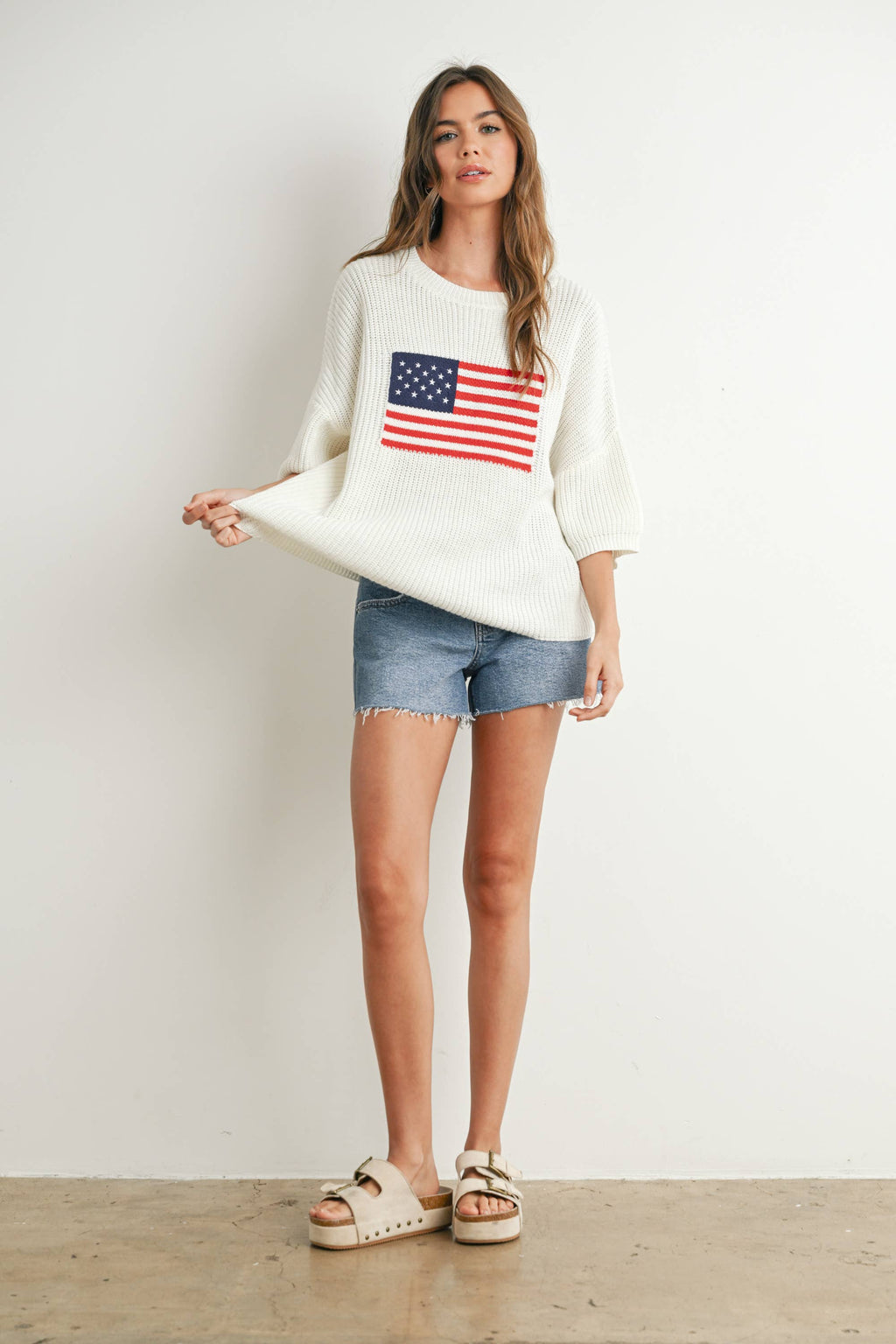 Flag Print Knit Sweater - BMW7691