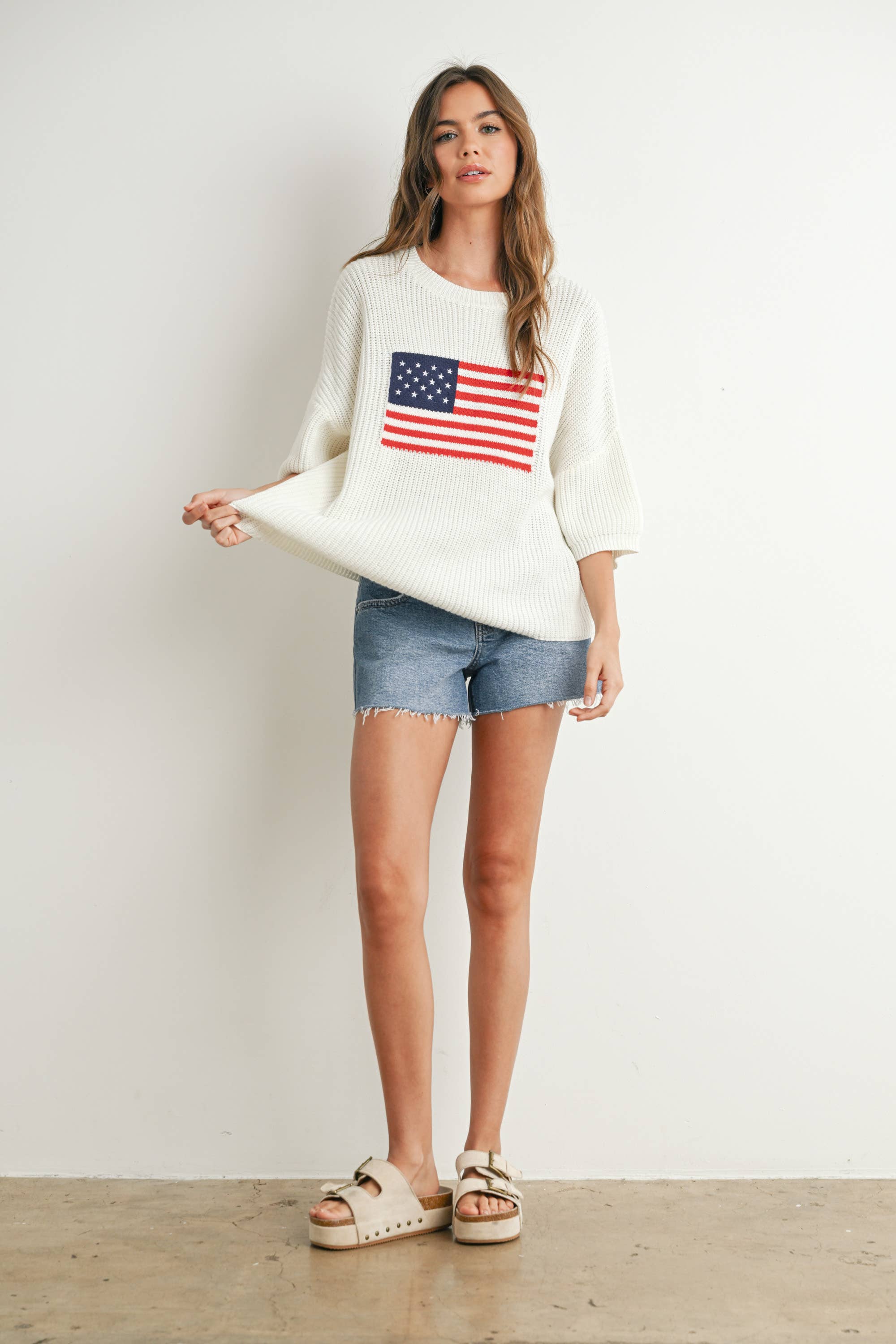 Flag Print Knit Sweater - BMW7691