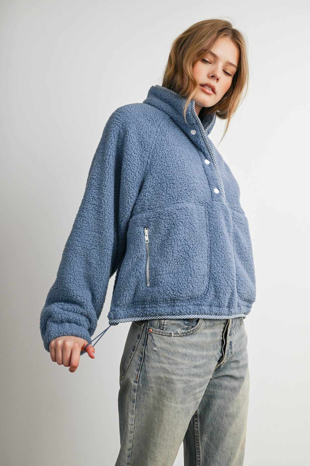 Casual Half Button Sweatshirt-BMT8739