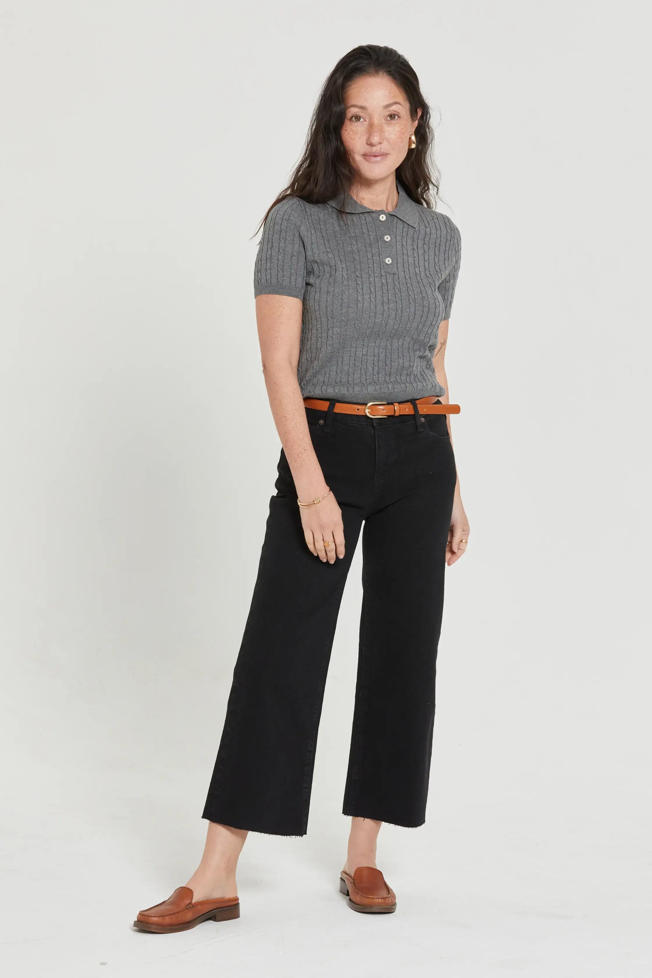 Aberdeen Ankle Crop High Rise Jean, Black