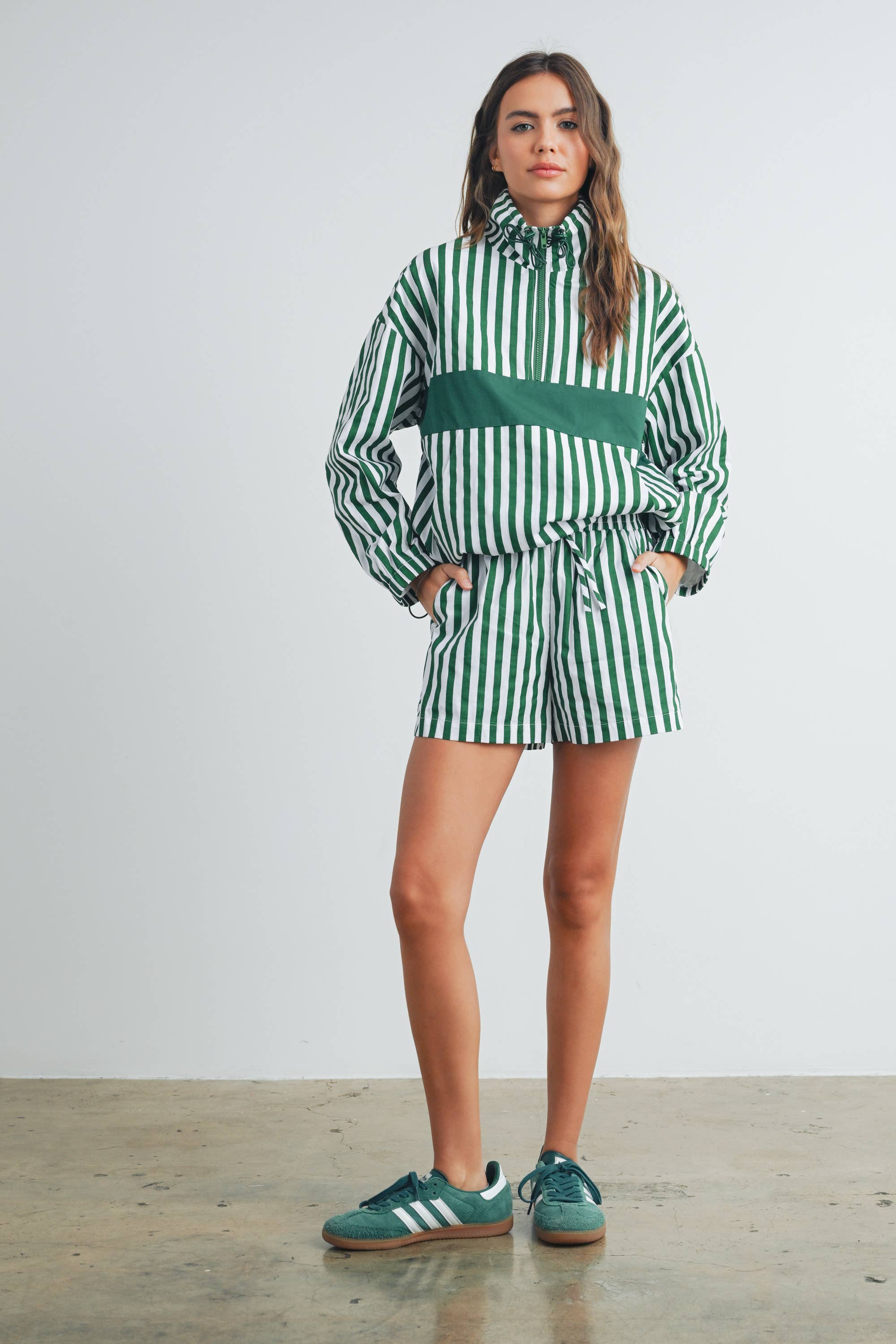 Striped Drawstring Pocket Boxer Shorts - BMP7534