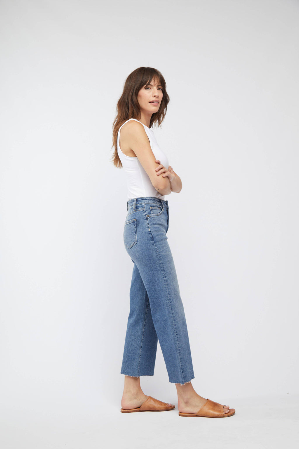 Aberdeen Ankle Crop High Rise Jean, Vintage Worn