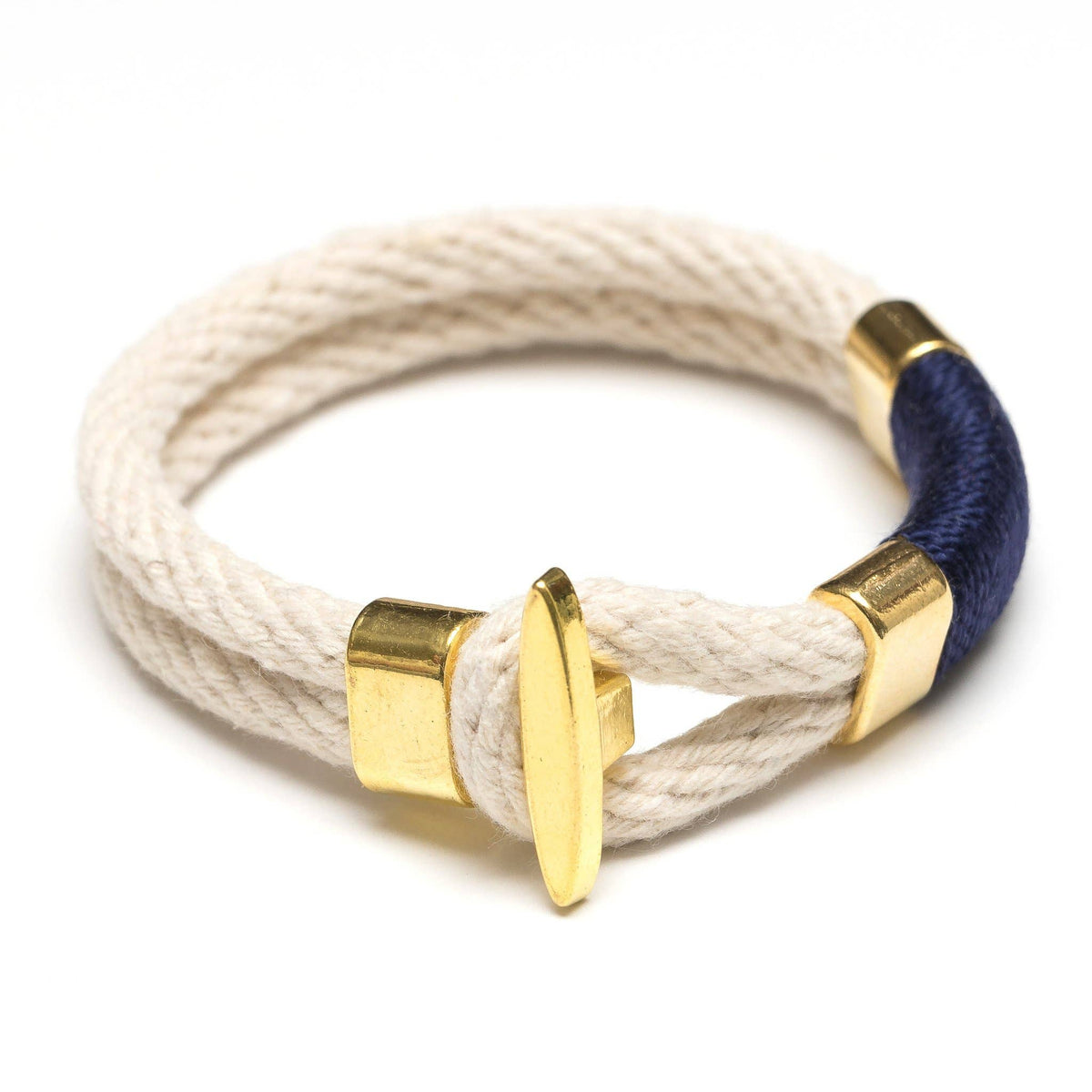 Cambridge - Ivory/Navy/Gold - Nautical Rope Bracelet