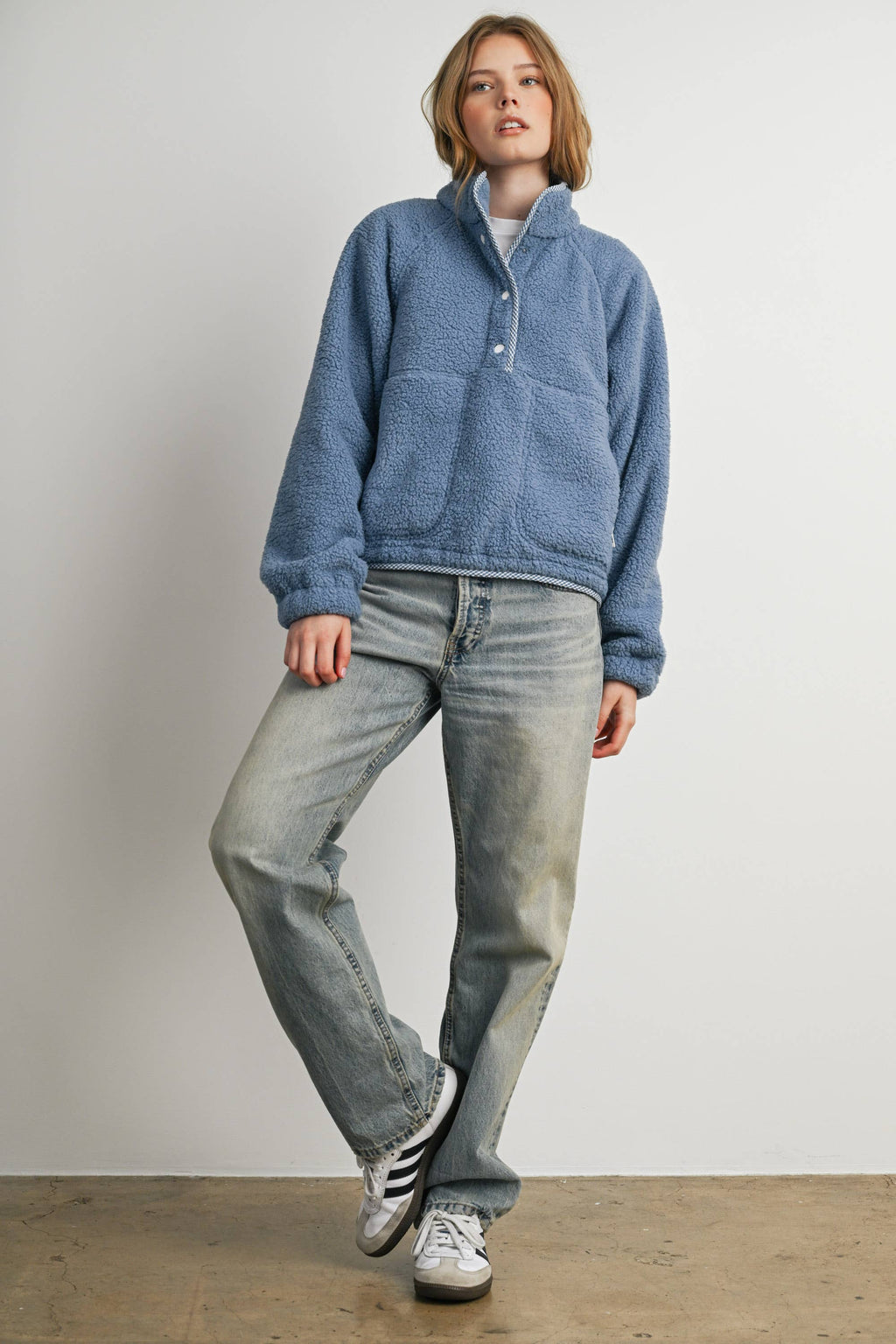 Casual Half Button Sweatshirt-BMT8739