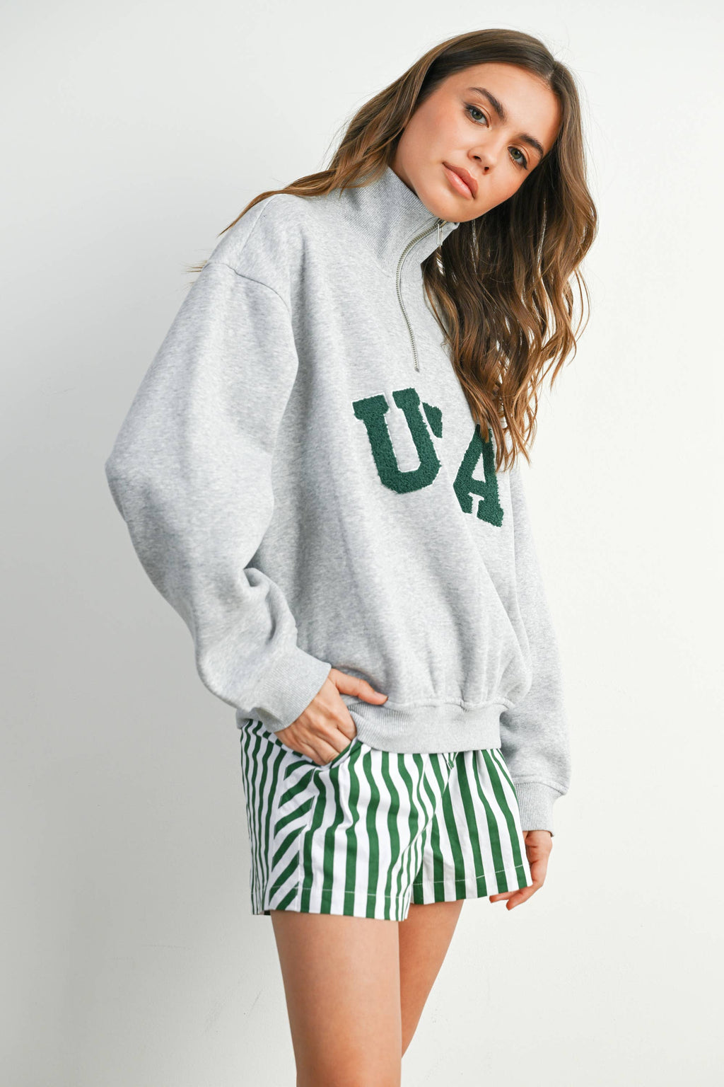 Quarter Zip Long Sleeve Top - BMT7795