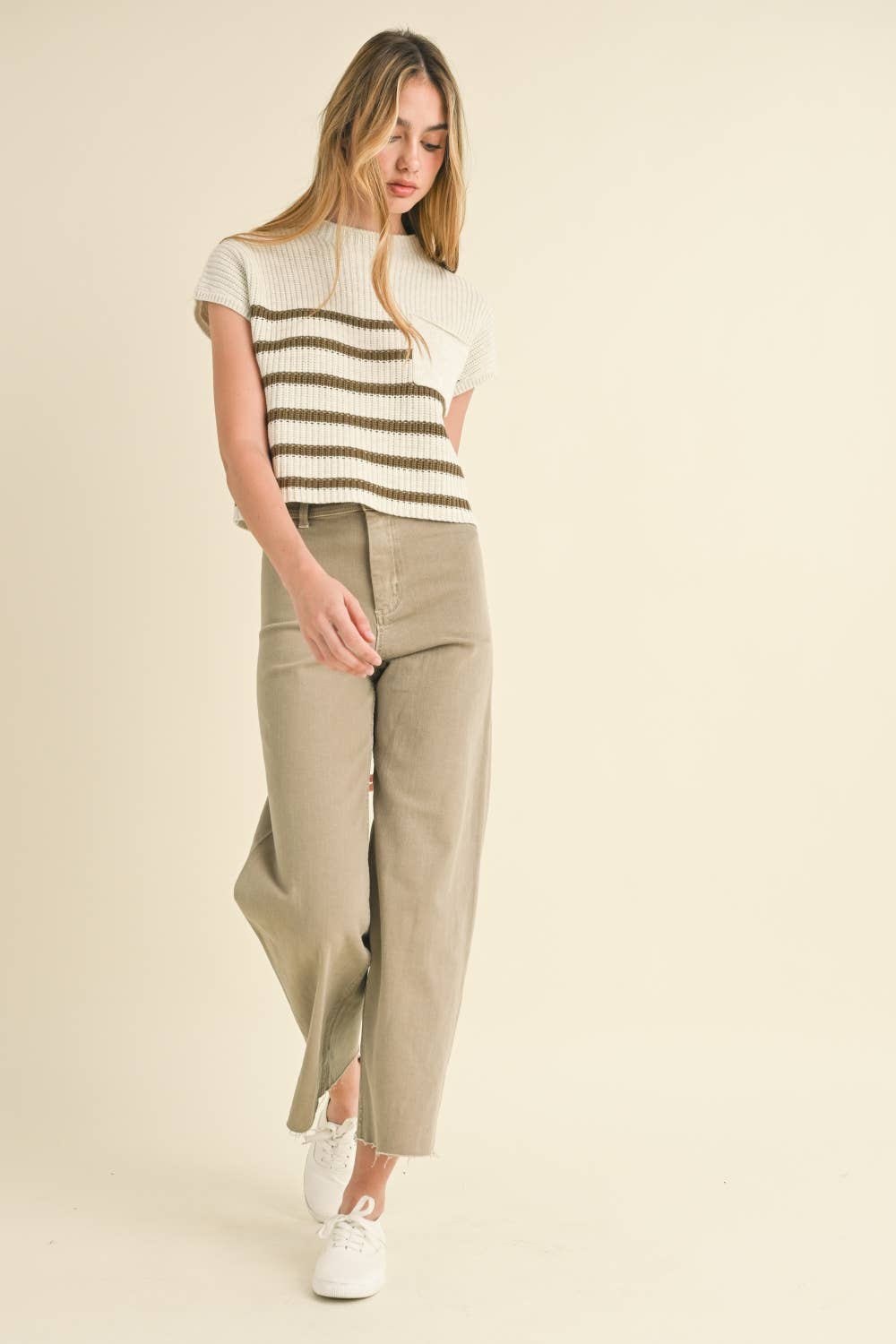 MMP623   STRAIGHT WIDE LEG DENIM PANTS