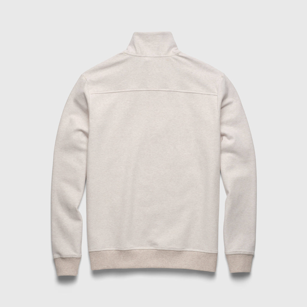 Bobby Stripe Fleece Quarter Zip - Taupe Heather