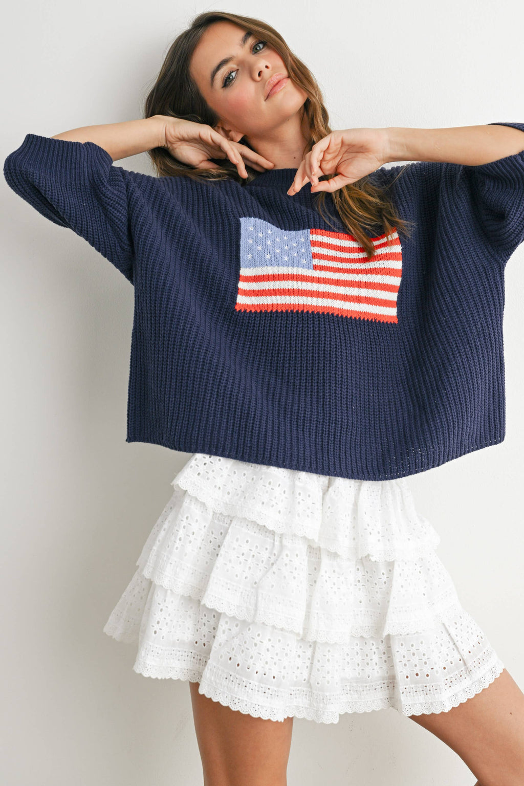 Flag Print Knit Sweater - BMW7691