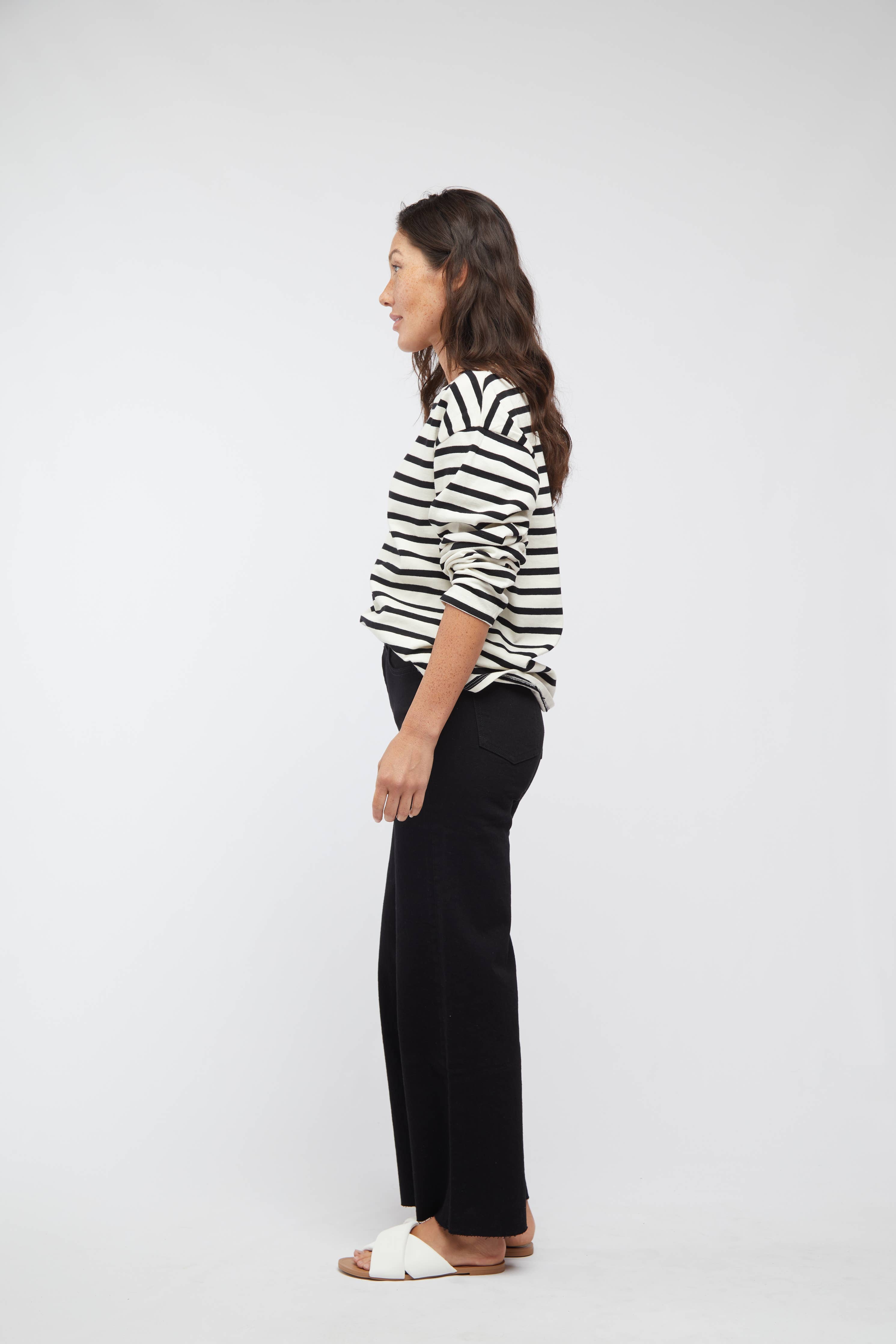 Aberdeen Ankle Crop High Rise Jean, Black