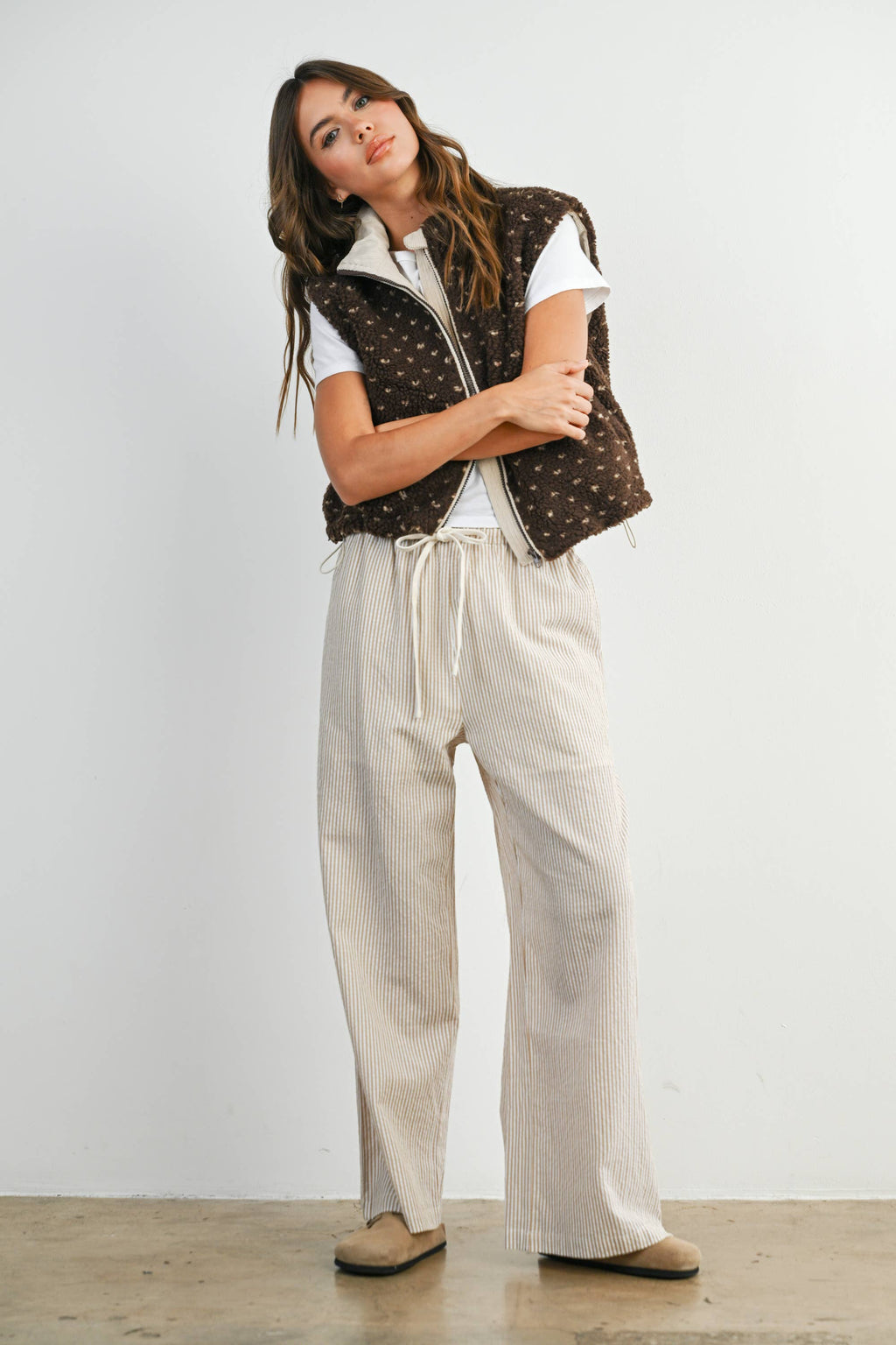 Floral Fleece Sleeveless Vest - BMJ7849