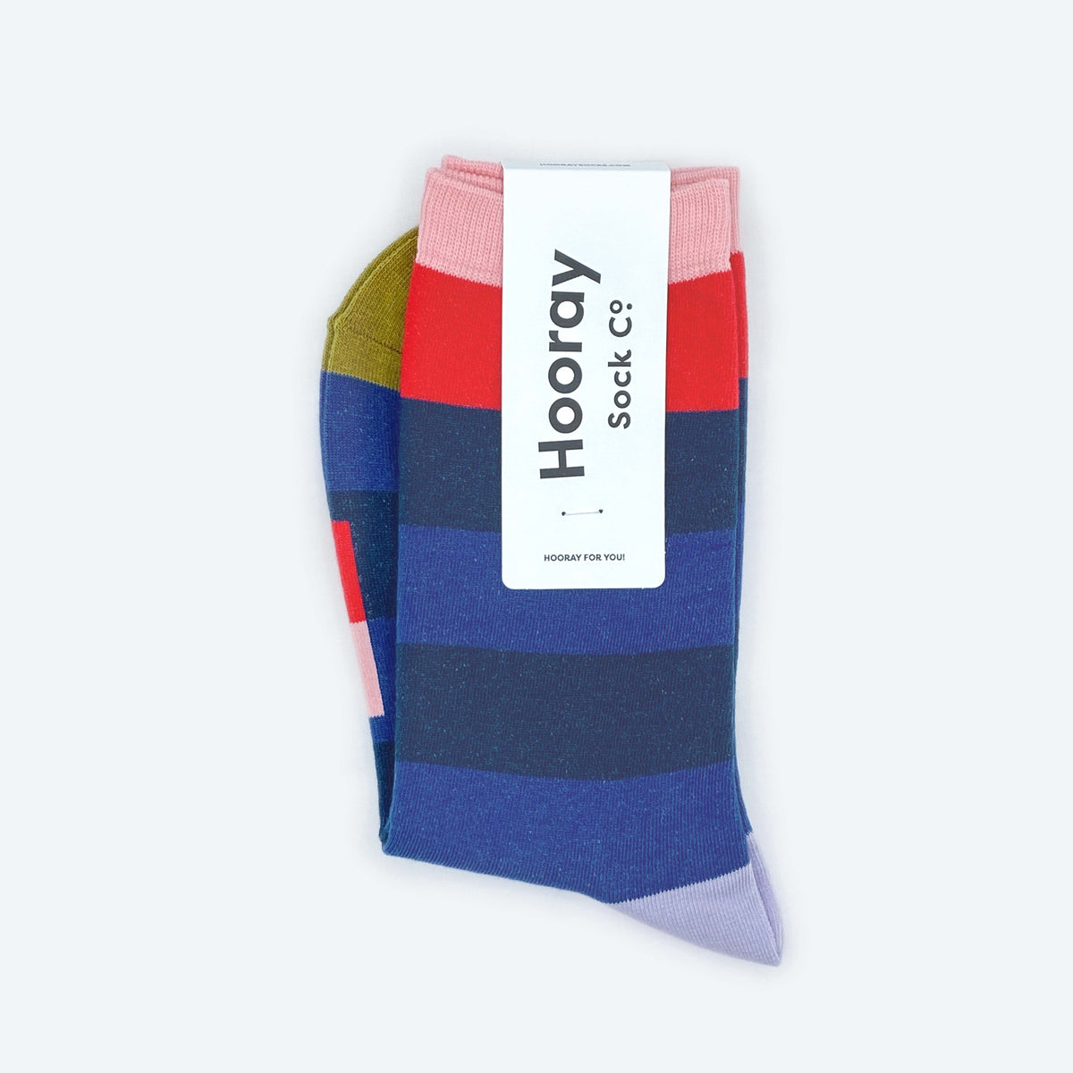 Fillmore Blue Striped Crew Length Unisex Socks