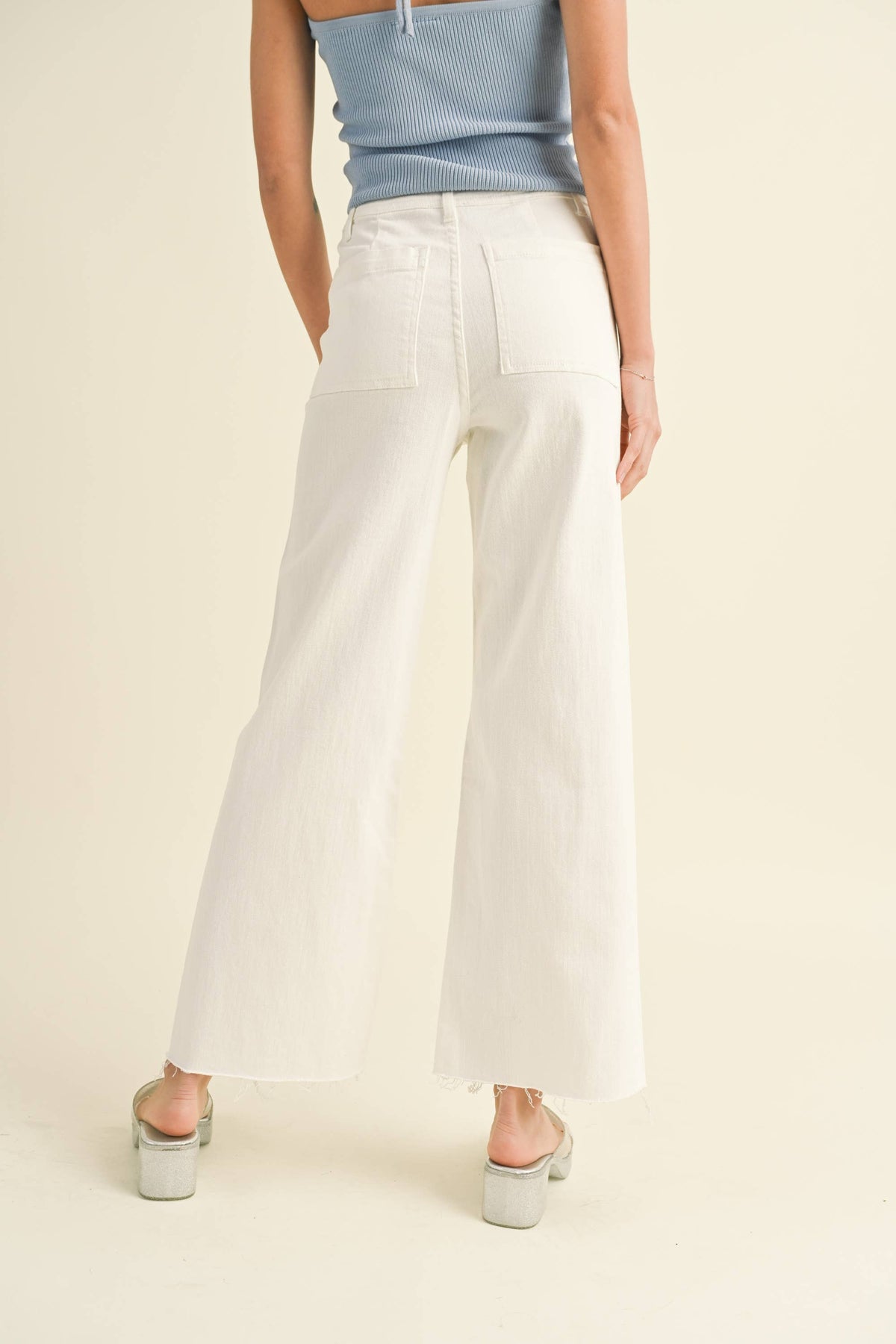 MMP623   STRAIGHT WIDE LEG DENIM PANTS