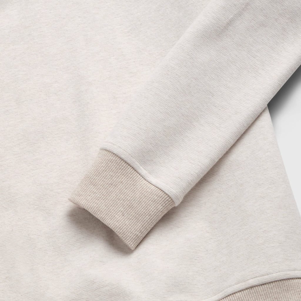 Bobby Stripe Fleece Quarter Zip - Taupe Heather