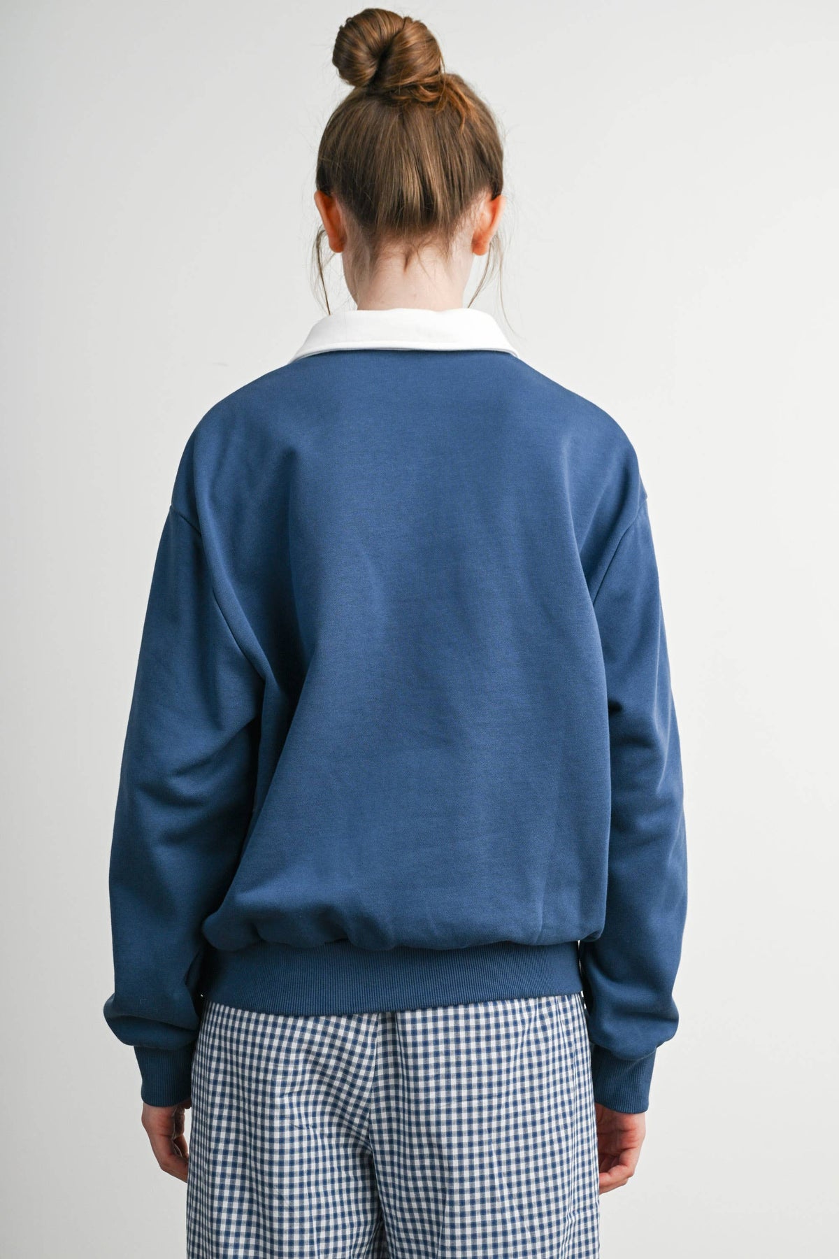 Two-Toned Polo Collar Sweatshirt - BMT7525