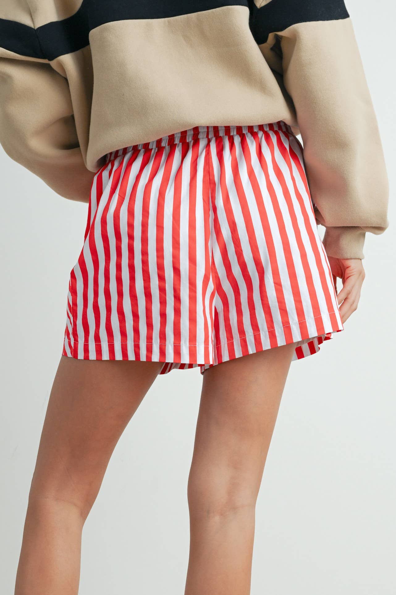 Striped Drawstring Pocket Boxer Shorts - BMP7534