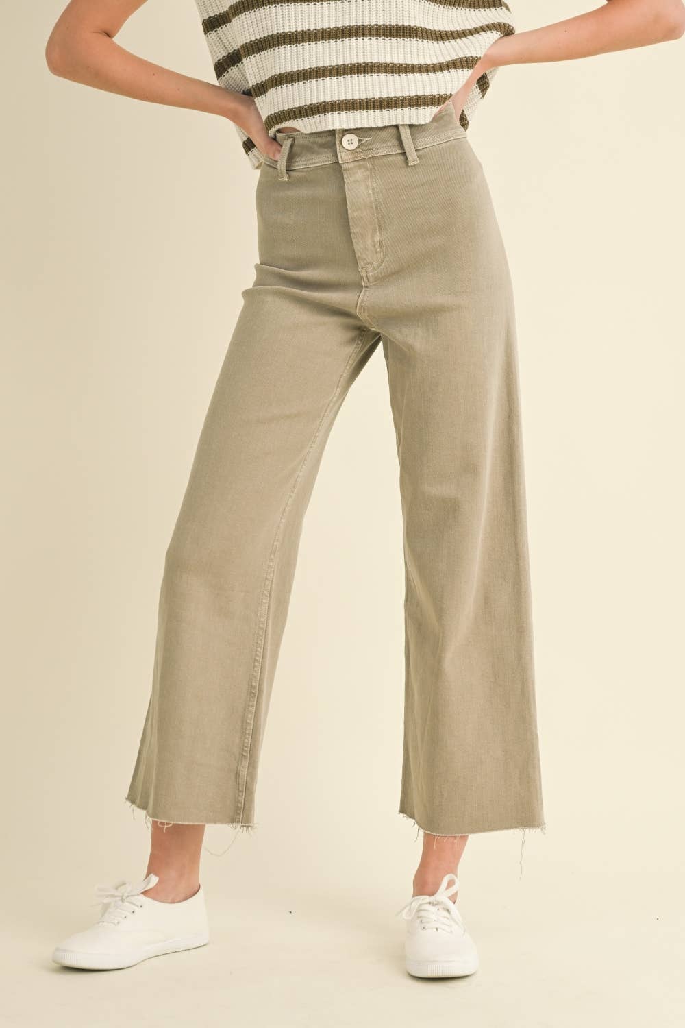MMP623   STRAIGHT WIDE LEG DENIM PANTS