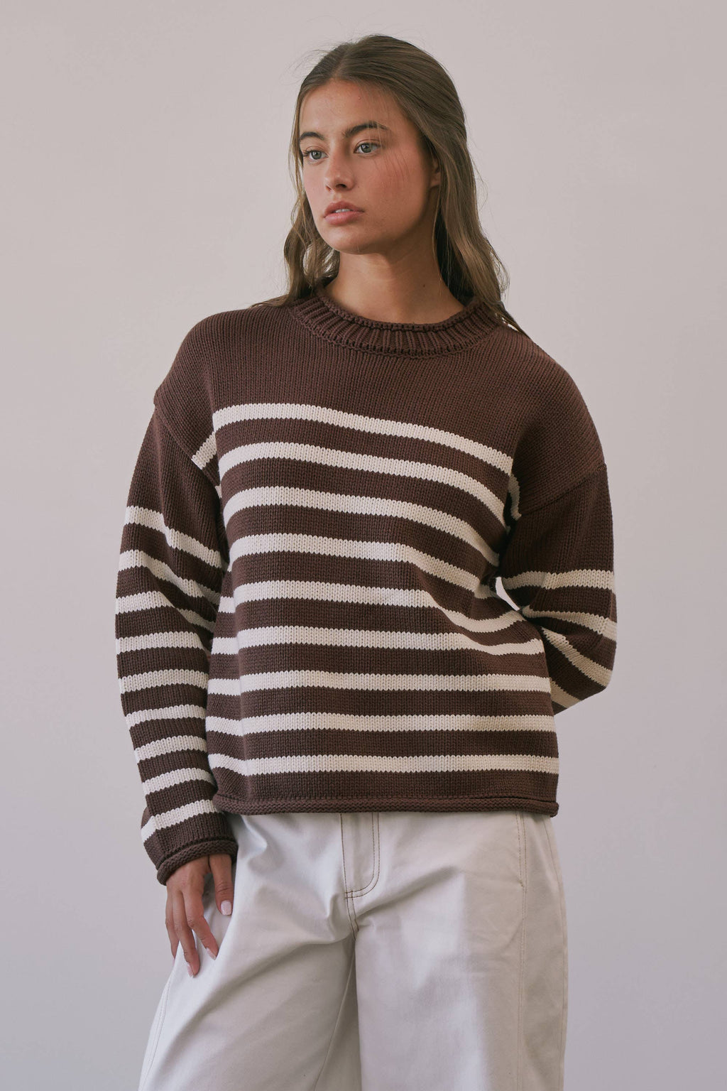 BSW4285 Montana Striped Roll Neck Sweater