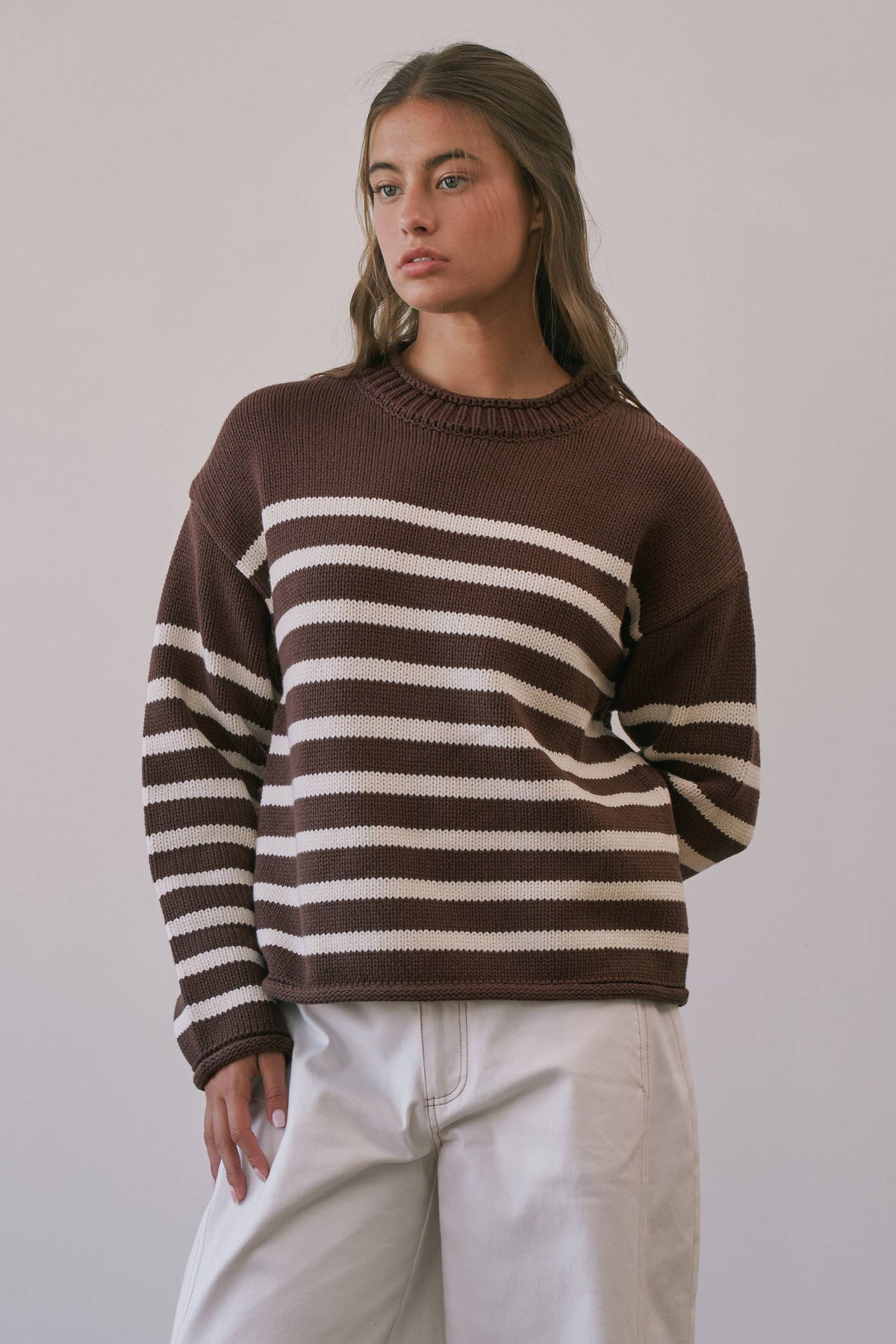 BSW4285 Montana Striped Roll Neck Sweater