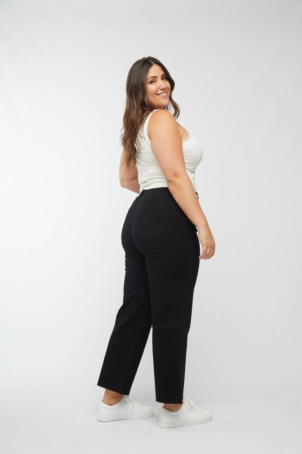 Aberdeen Ankle Crop High Rise Jean, Black