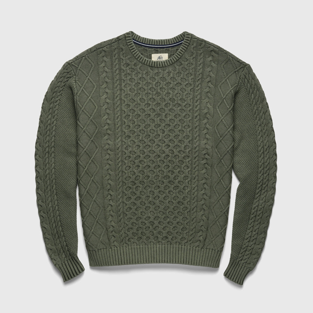 Eddie Knit Garment Washed Sweater - Lichen Green
