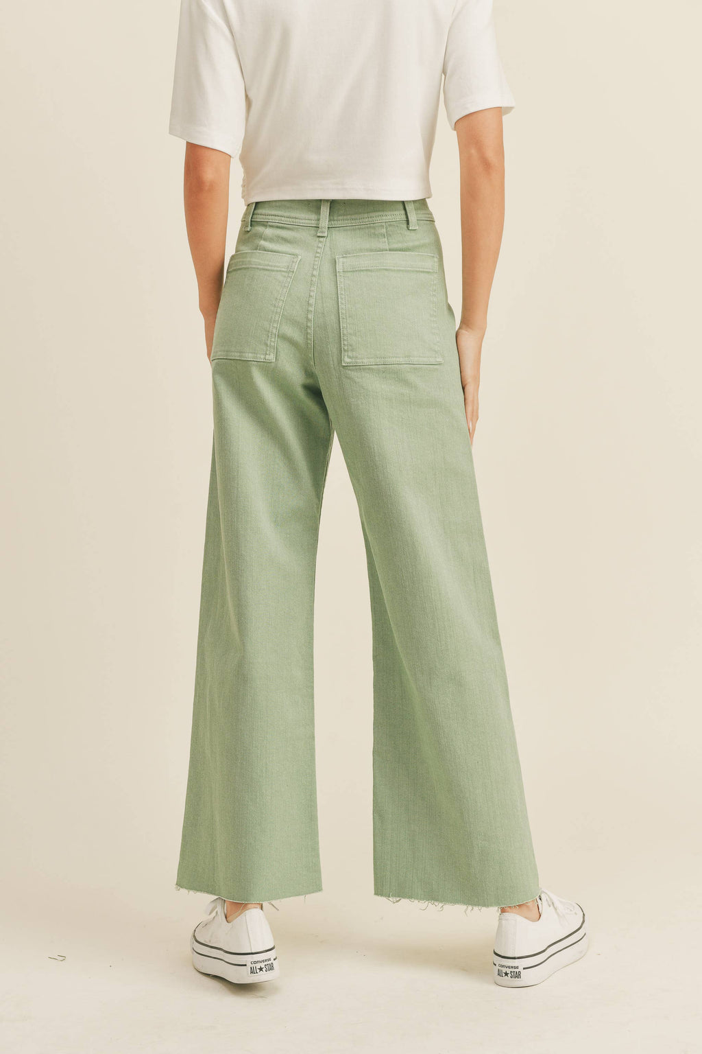 MMP623   STRAIGHT WIDE LEG DENIM PANTS