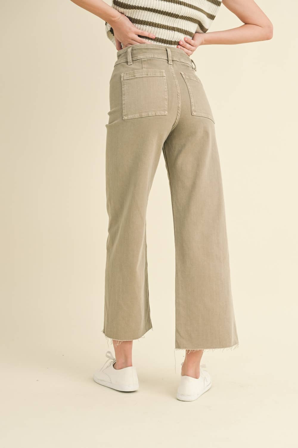MMP623   STRAIGHT WIDE LEG DENIM PANTS