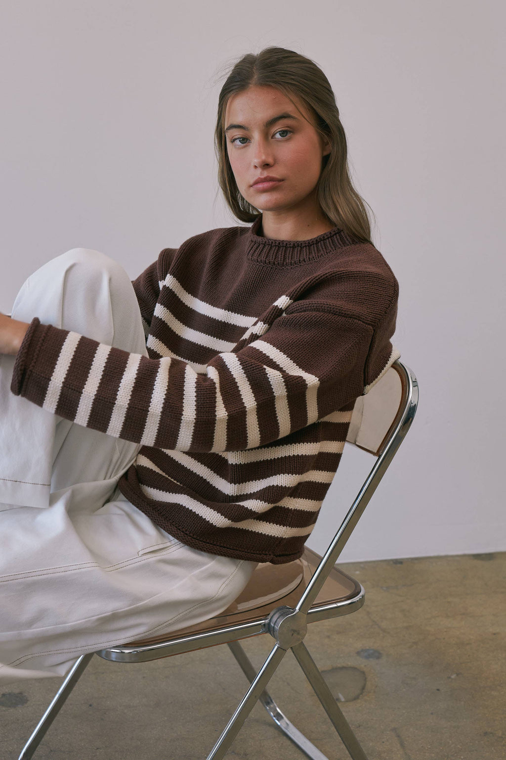 BSW4285 Montana Striped Roll Neck Sweater