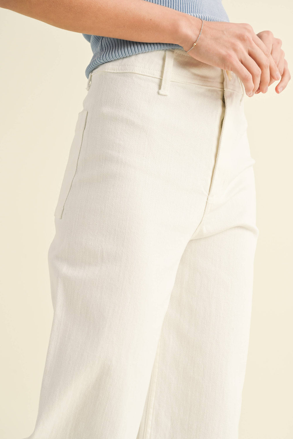 MMP623   STRAIGHT WIDE LEG DENIM PANTS