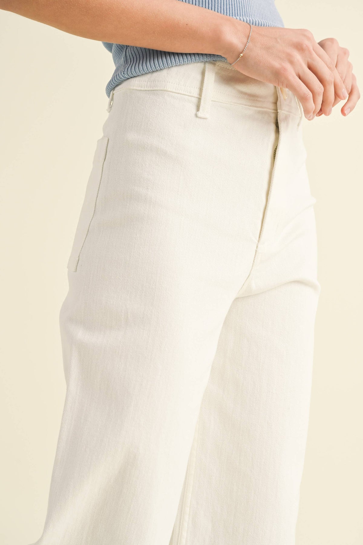 MMP623   STRAIGHT WIDE LEG DENIM PANTS