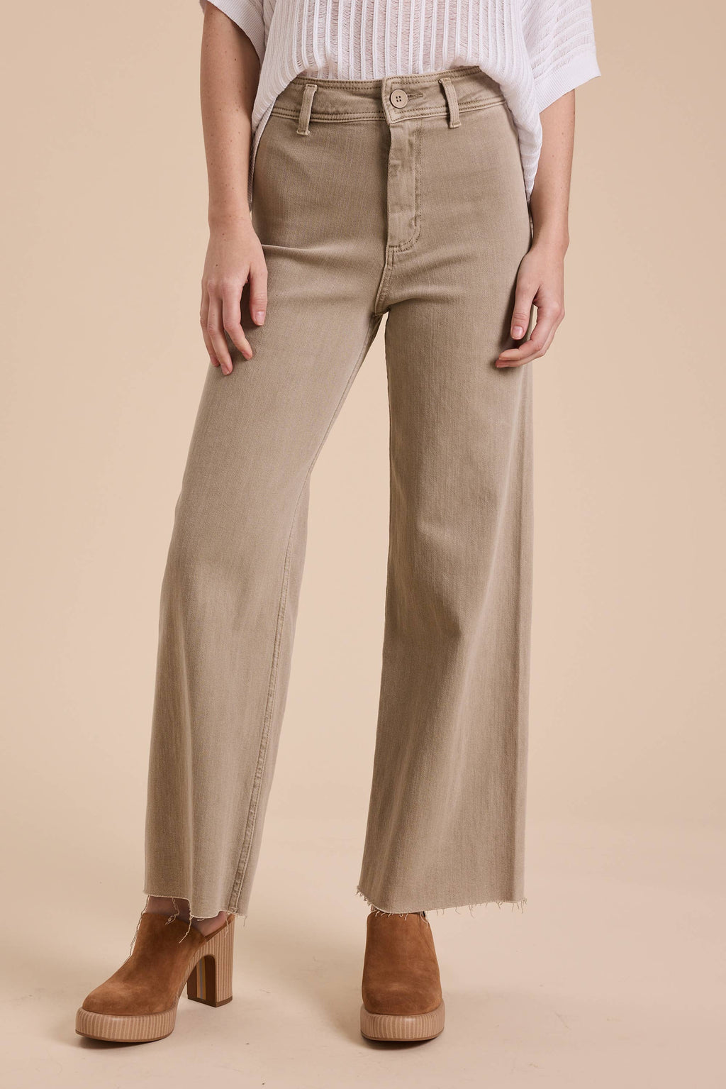 MMP623   STRAIGHT WIDE LEG DENIM PANTS