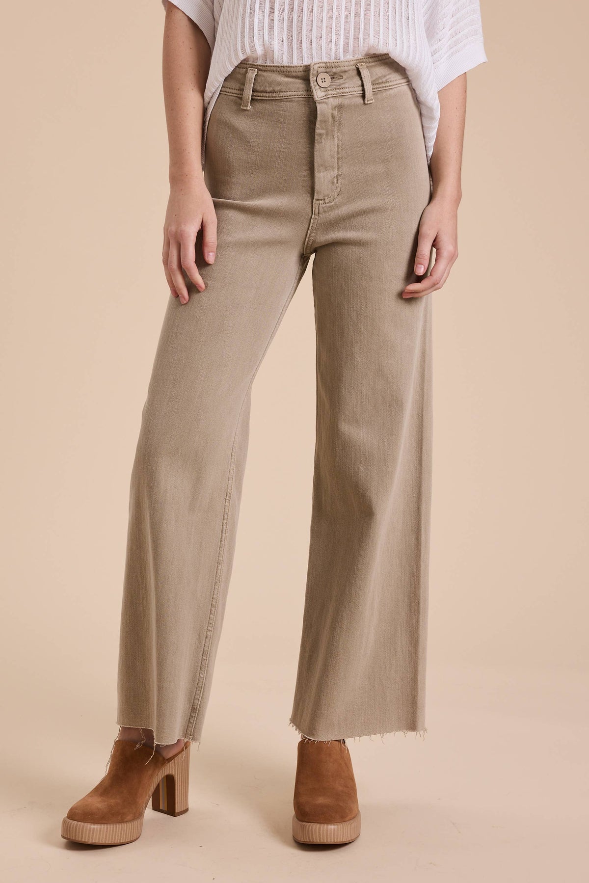 MMP623   STRAIGHT WIDE LEG DENIM PANTS