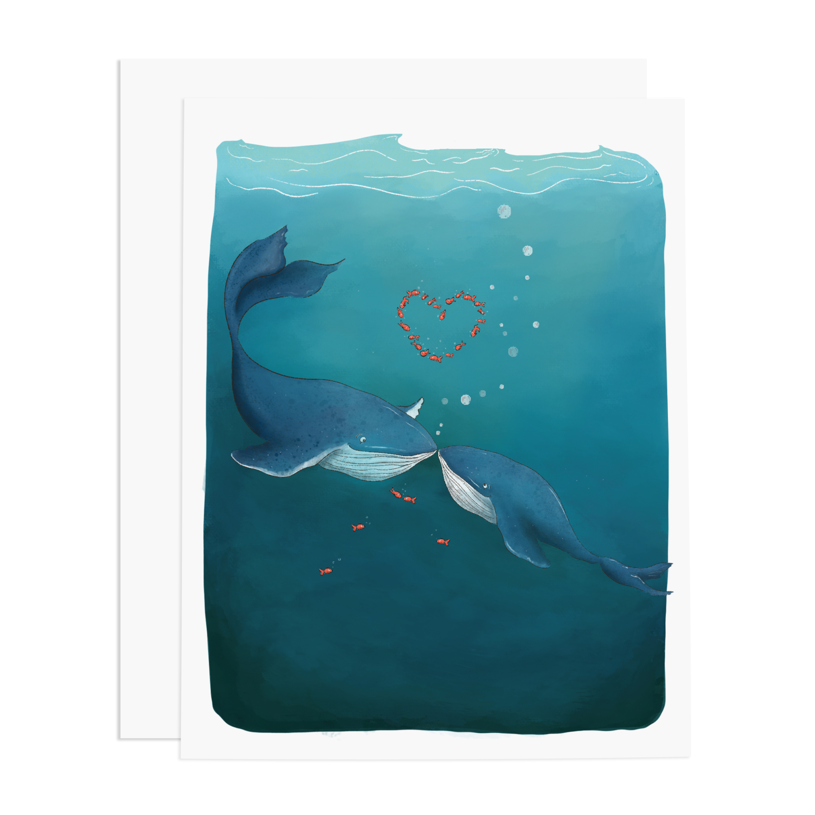 Whales in Love Greeting Card