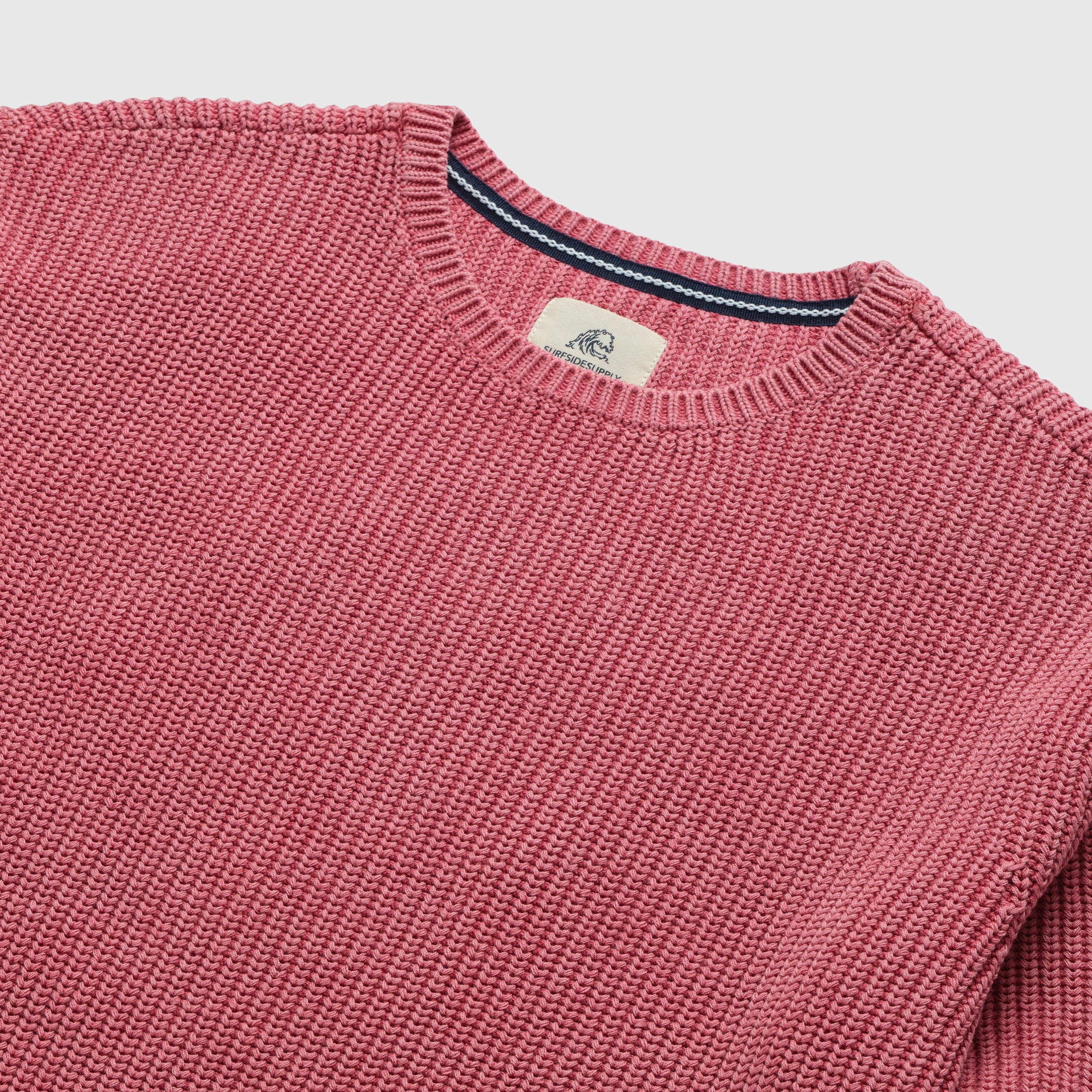 Eddie Salty Stitch Cotton Sweater - Mineral Red