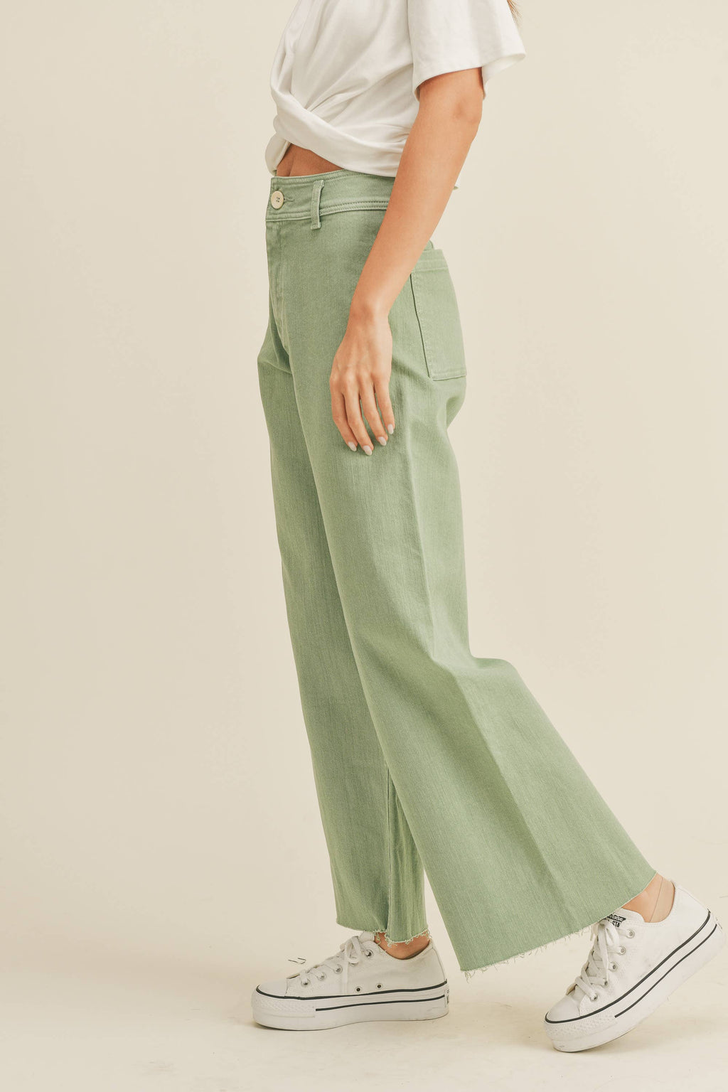 MMP623   STRAIGHT WIDE LEG DENIM PANTS