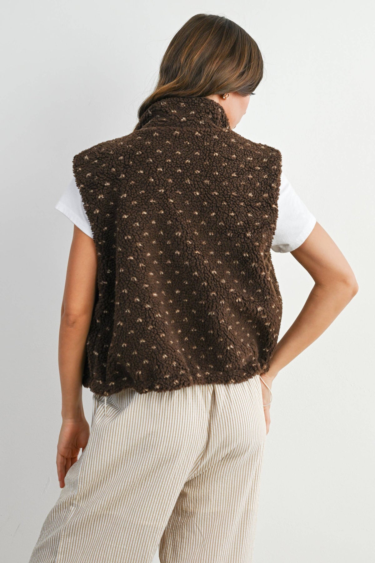 Floral Fleece Sleeveless Vest - BMJ7849
