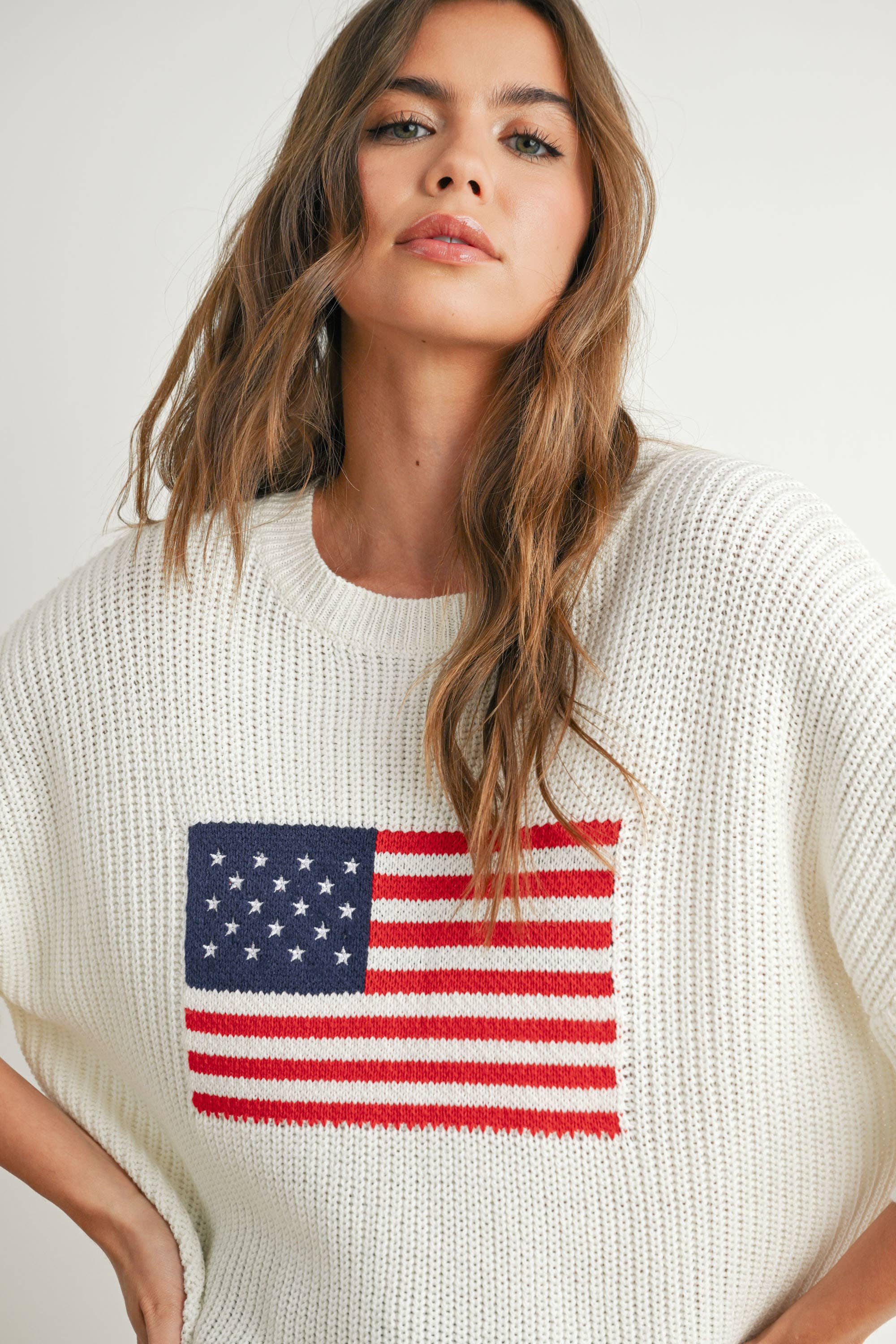 Flag Print Knit Sweater - BMW7691