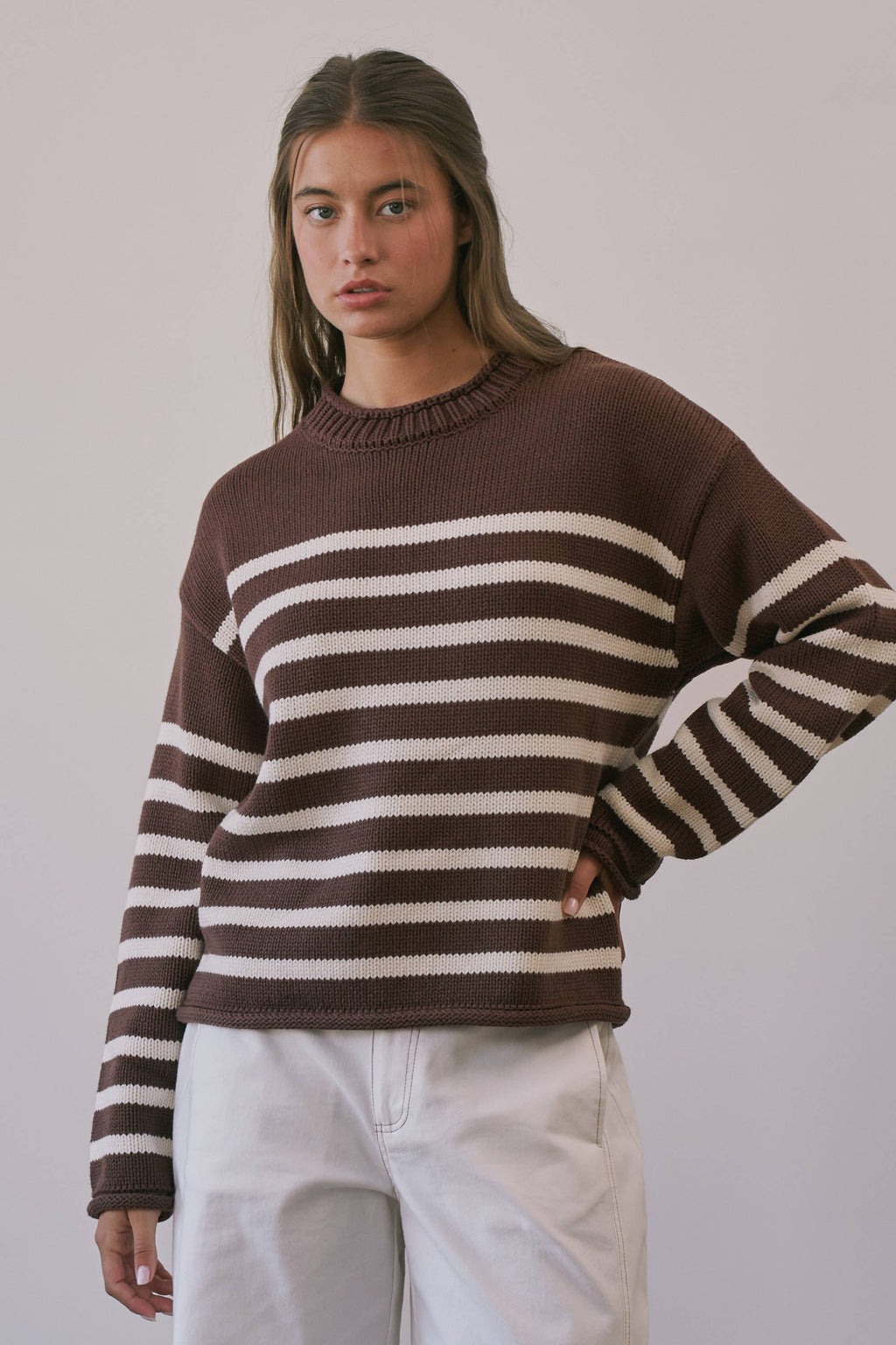 BSW4285 Montana Striped Roll Neck Sweater