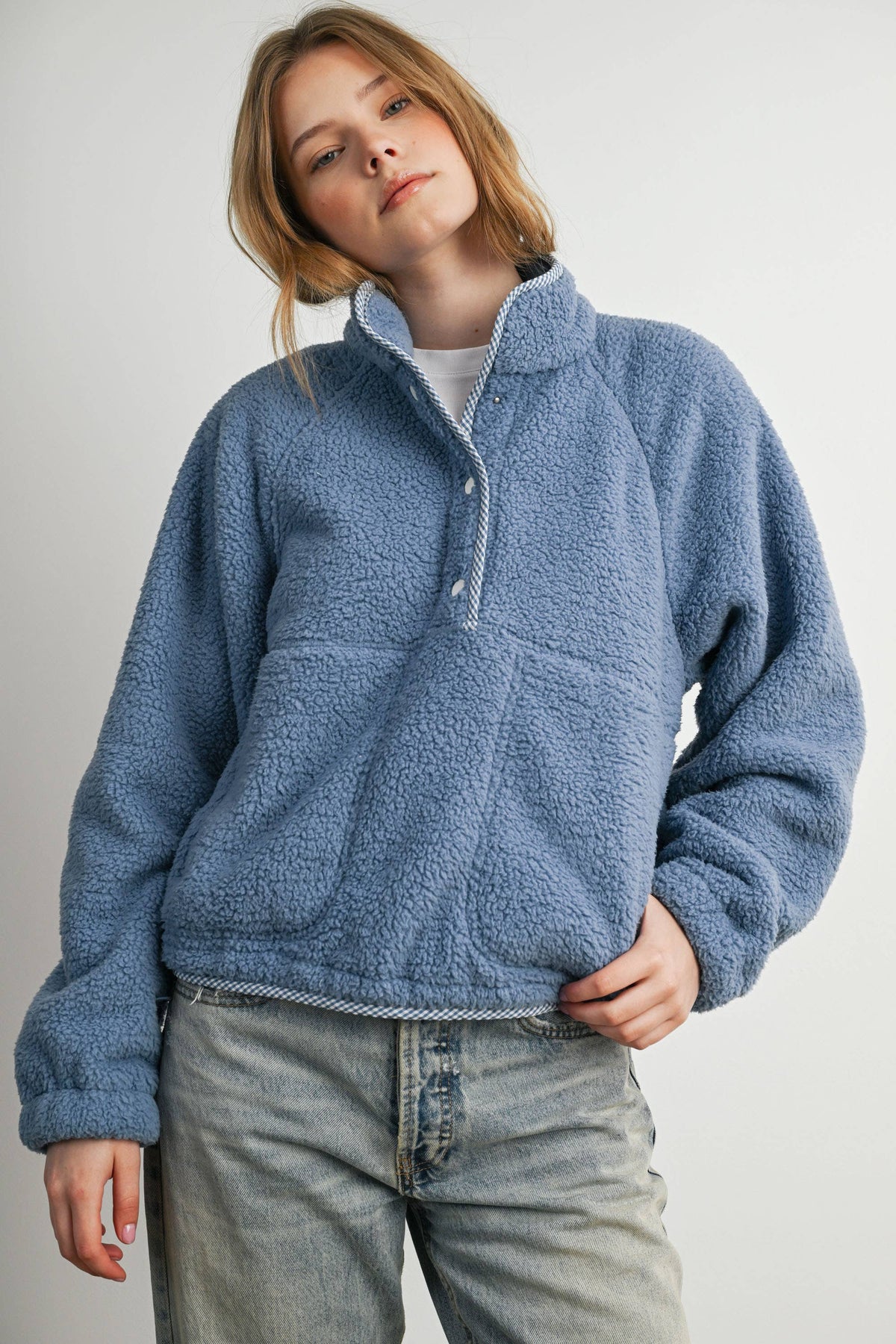 Casual Half Button Sweatshirt-BMT8739