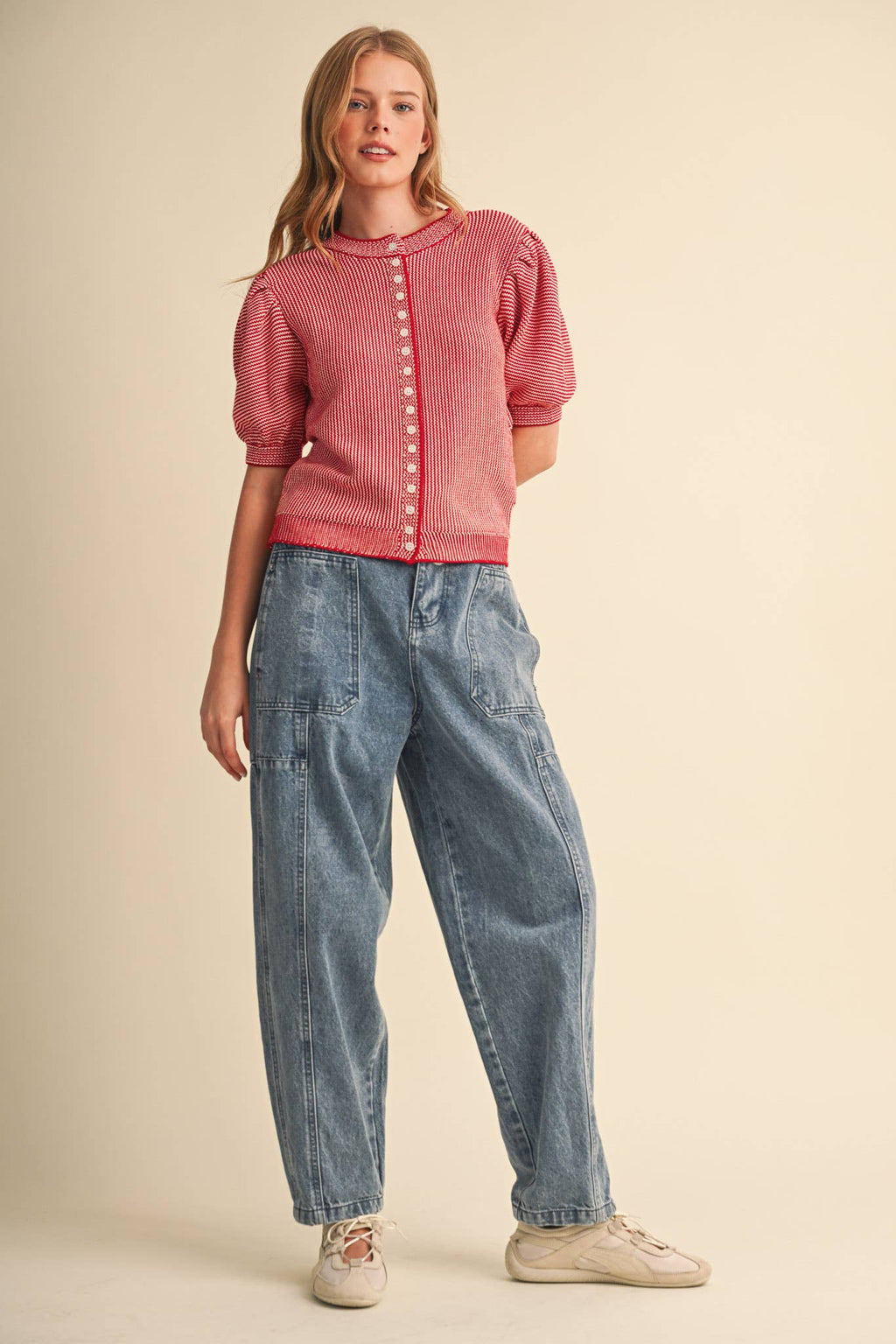 DENIM UTILITY BARREL PANTS MP5196