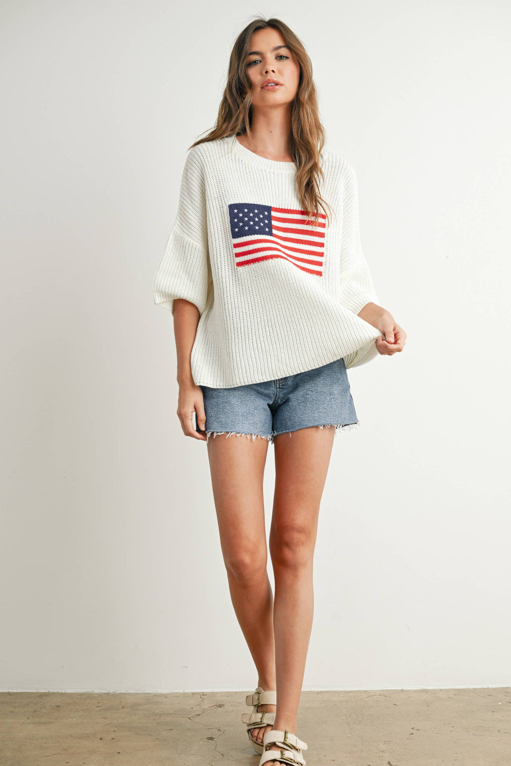 Flag Print Knit Sweater - BMW7691