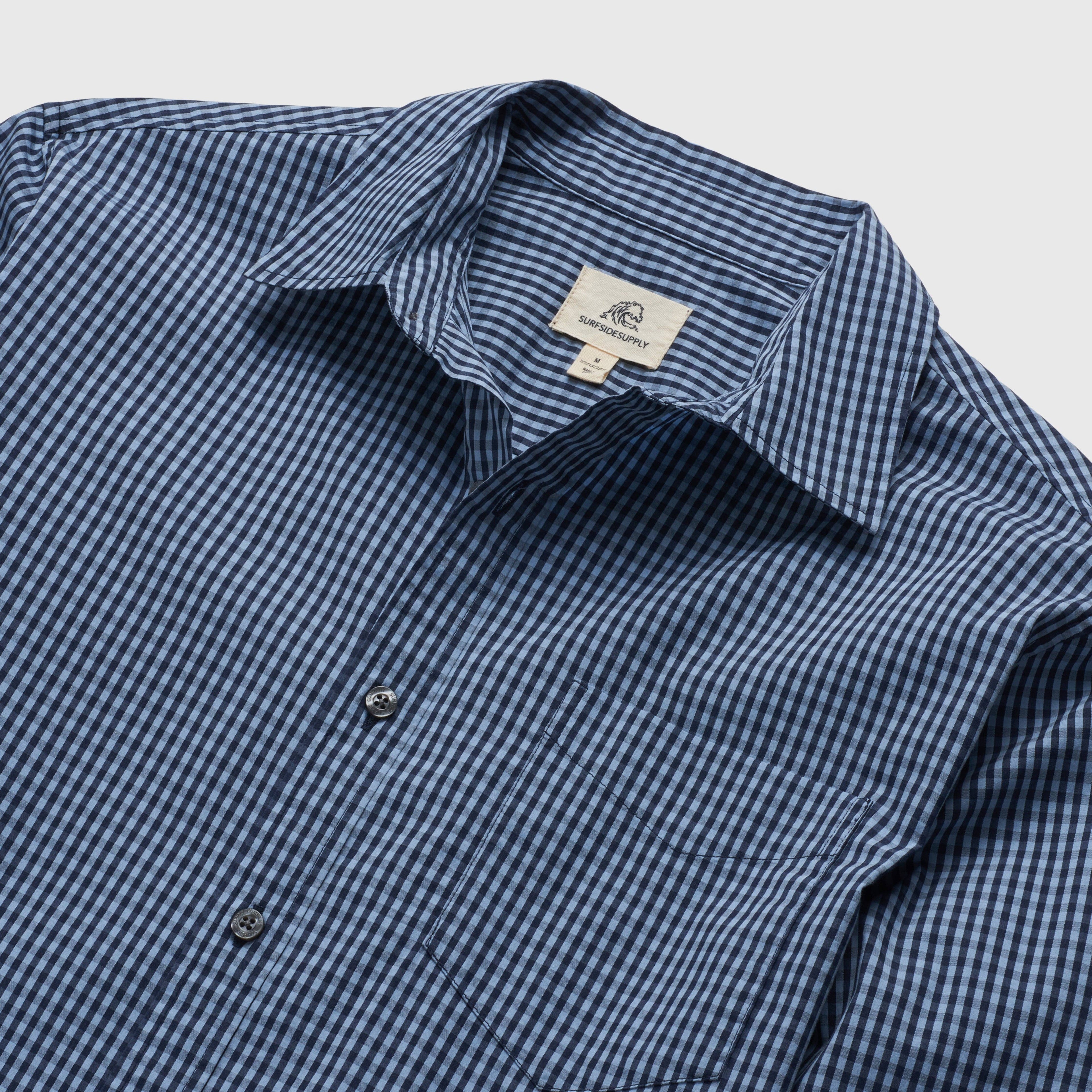 Brian Gingham Shirt - Blue Check Gingham
