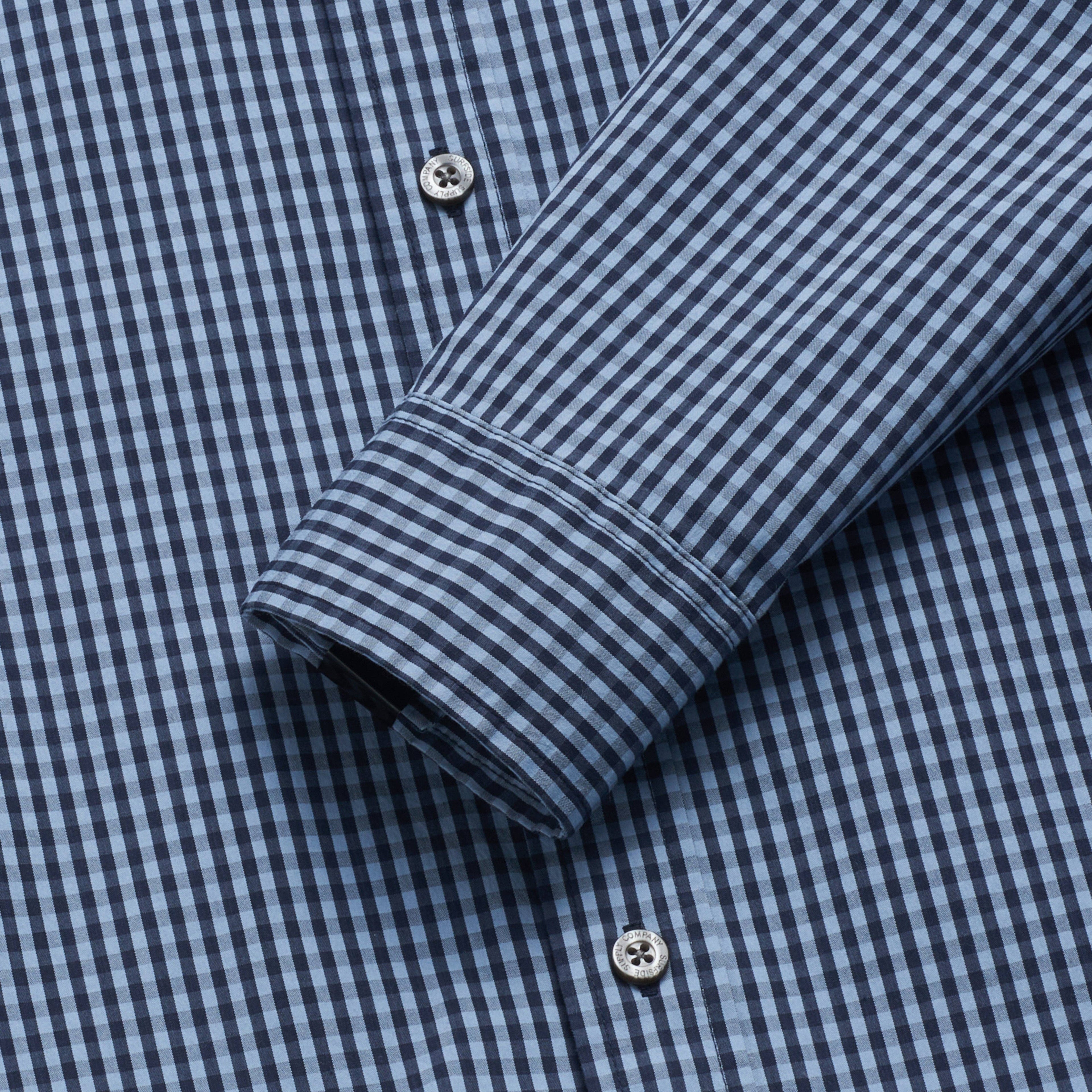 Brian Gingham Shirt - Blue Check Gingham
