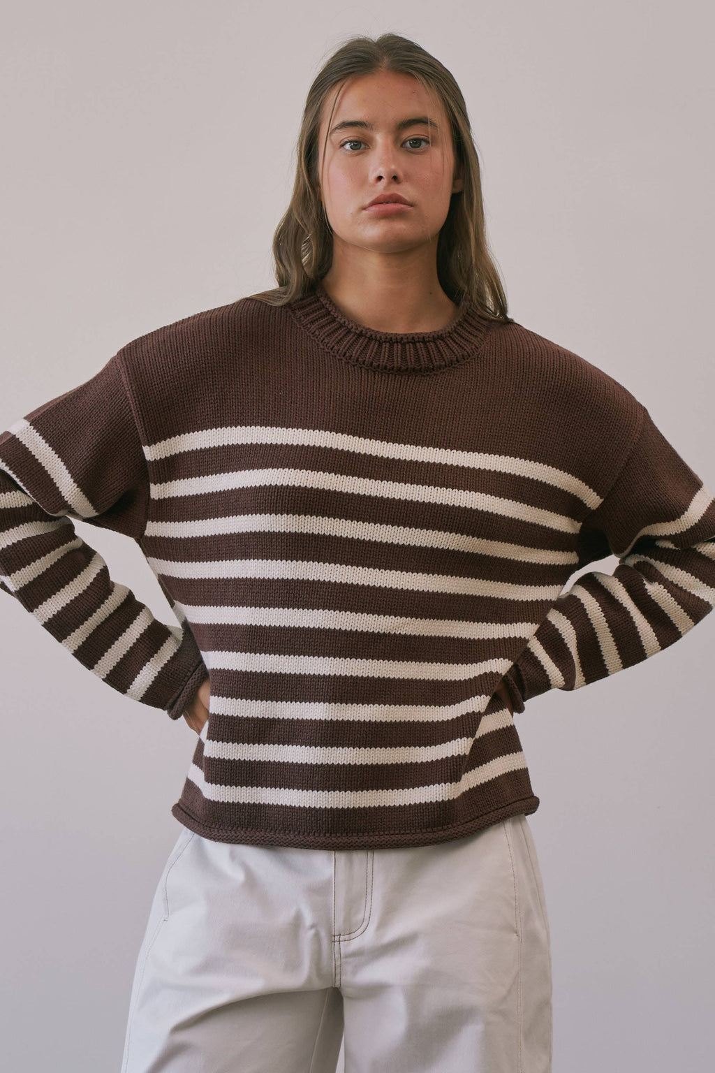 BSW4285 Montana Striped Roll Neck Sweater