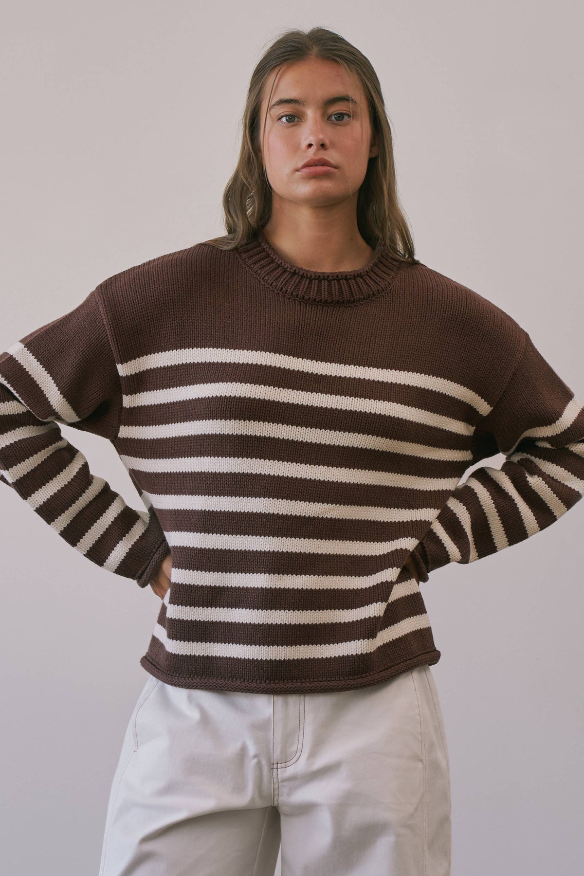 BSW4285 Montana Striped Roll Neck Sweater