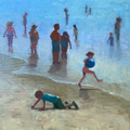 Ellis Sant'Andrea, Oil on Canvas "Dip Your Toes" 20x20